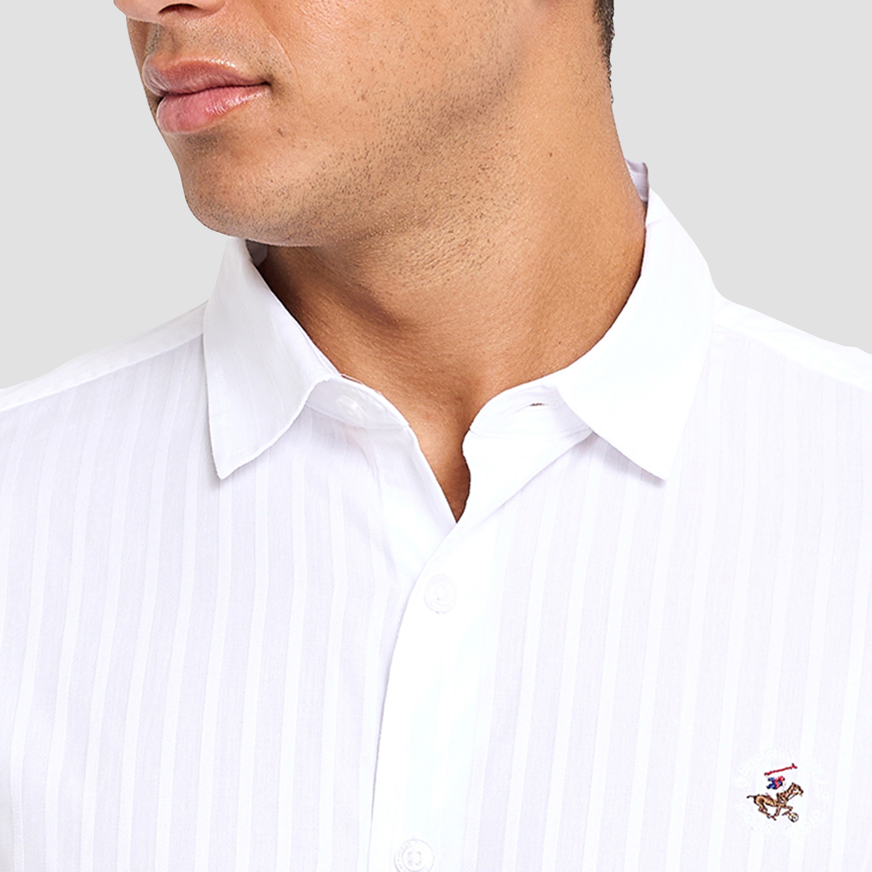 Beverly Hills Polo Club Regular Fit Striped Collared Long Sleeves Men's Shirt-men-clothing-shirts-image-2
