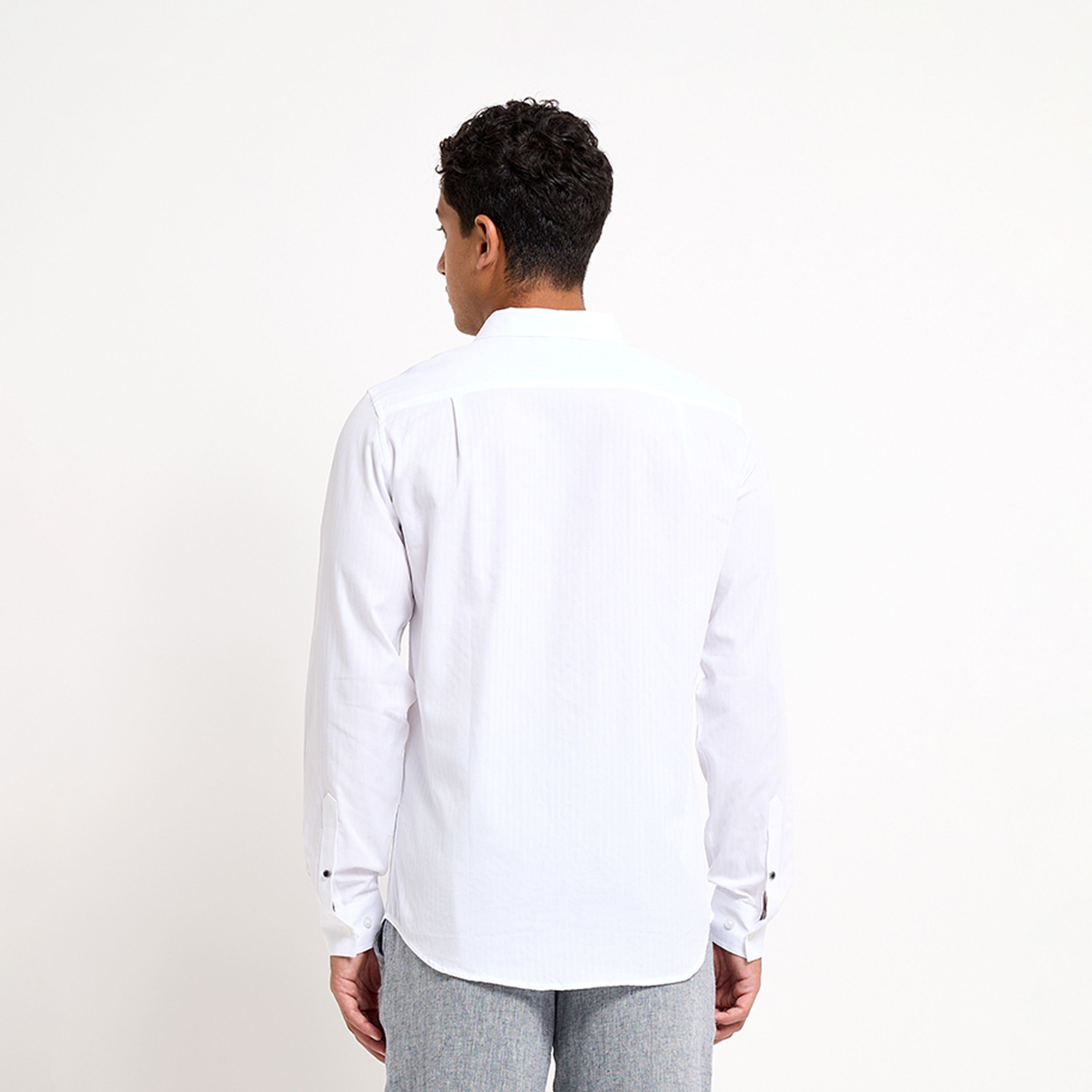 Beverly Hills Polo Club Men's Textured Collared Long-Sleeve Oxford Shirt-men-clothing-shirts-image-2