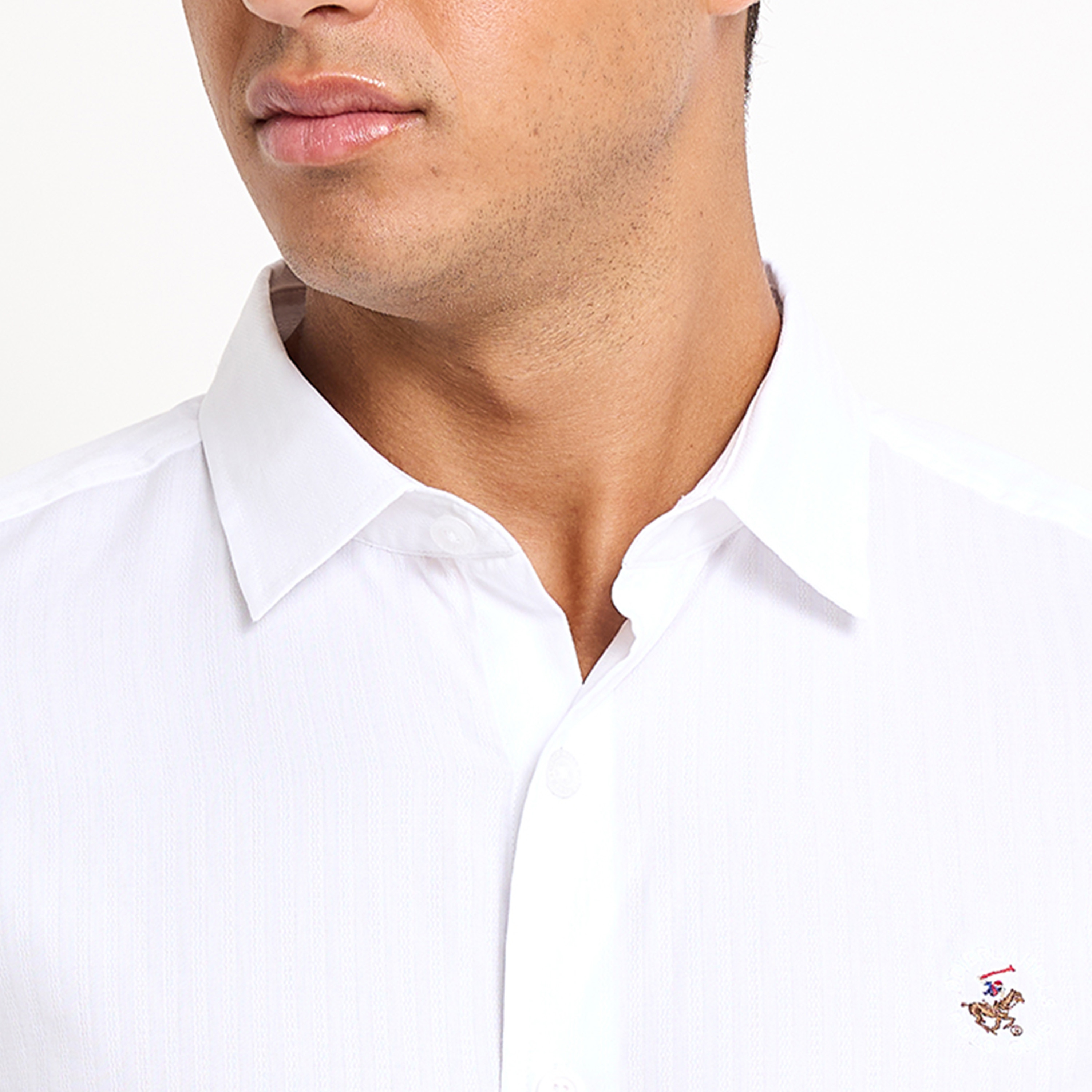 Beverly Hills Polo Club Men's Textured Collared Long-Sleeve Oxford Shirt-men-clothing-shirts-image-3
