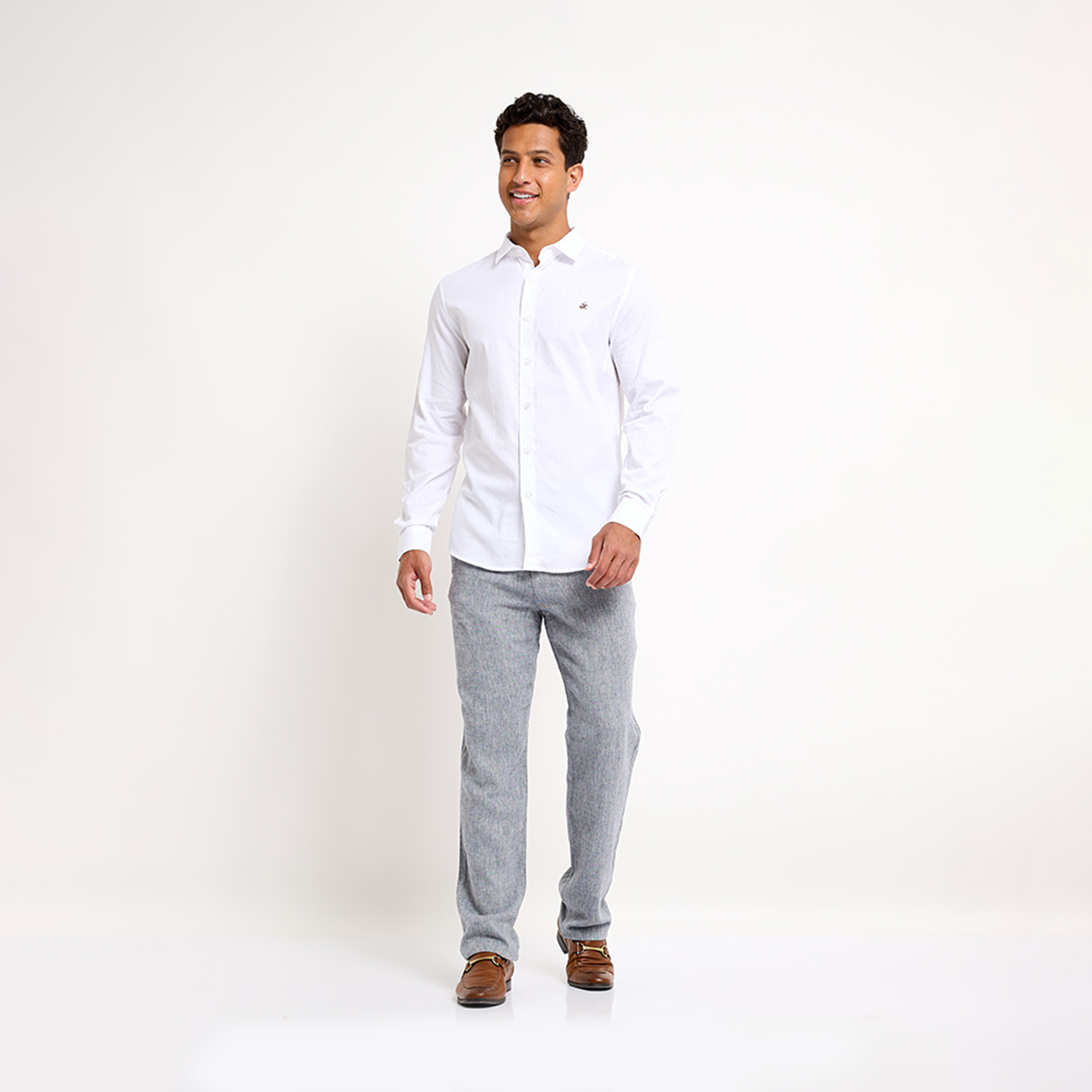 بيفرلي هيلز كلوب-  قميص أكسفورد رجالي بأكمام طويلة وياقة منقوش-men-clothing-shirts-image-4