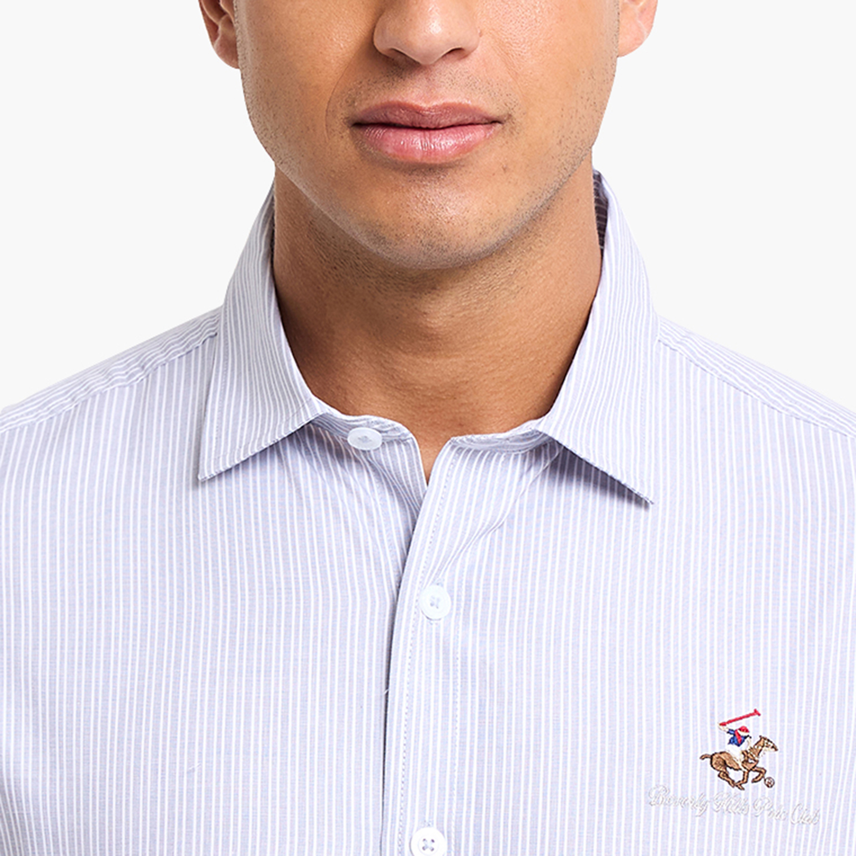 قميص رجالي مخطط بياقة وأكمام طويلة من بيفرلي هيلز بولو كلوب-men-clothing-shirts-image-2
