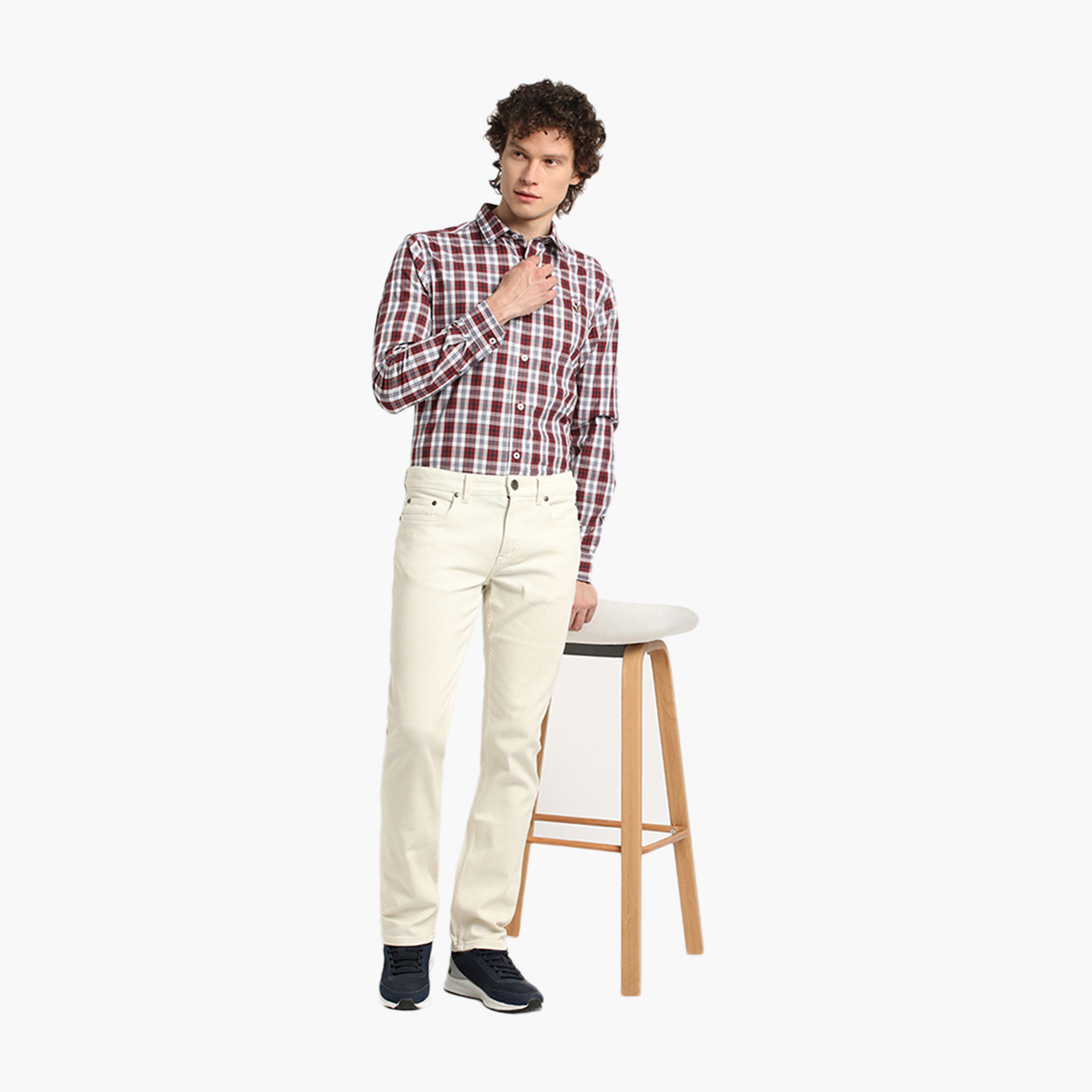 Beverly Hills Polo Club Regular Fit Checked Spread Collar Long Sleeves Men's Shirt-men-clothing-shirts-image-3