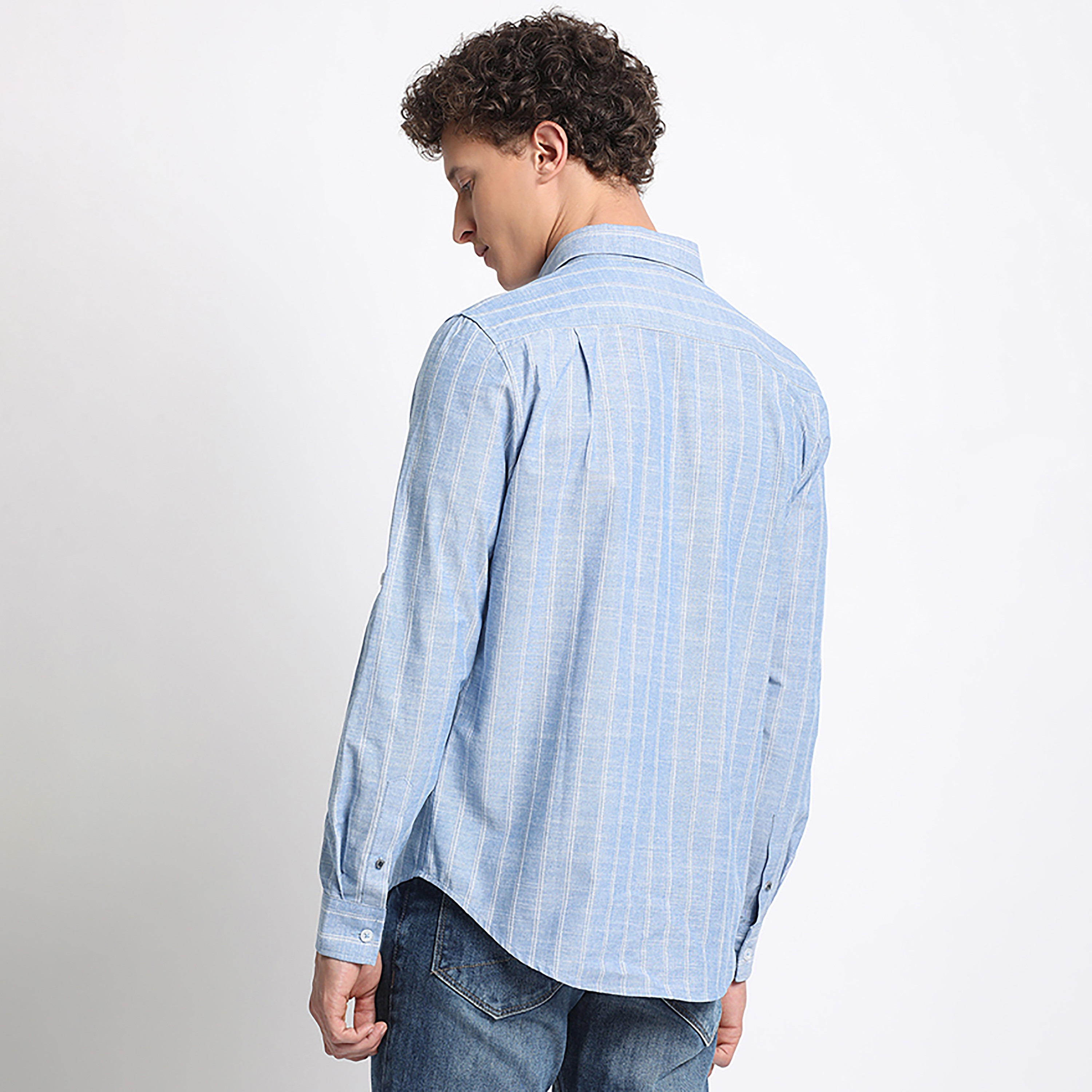 Beverly Hills Polo Club Stripes Classic Collar Roll-Up Sleeves Casual Shirt-men-clothing-shirts-image-4