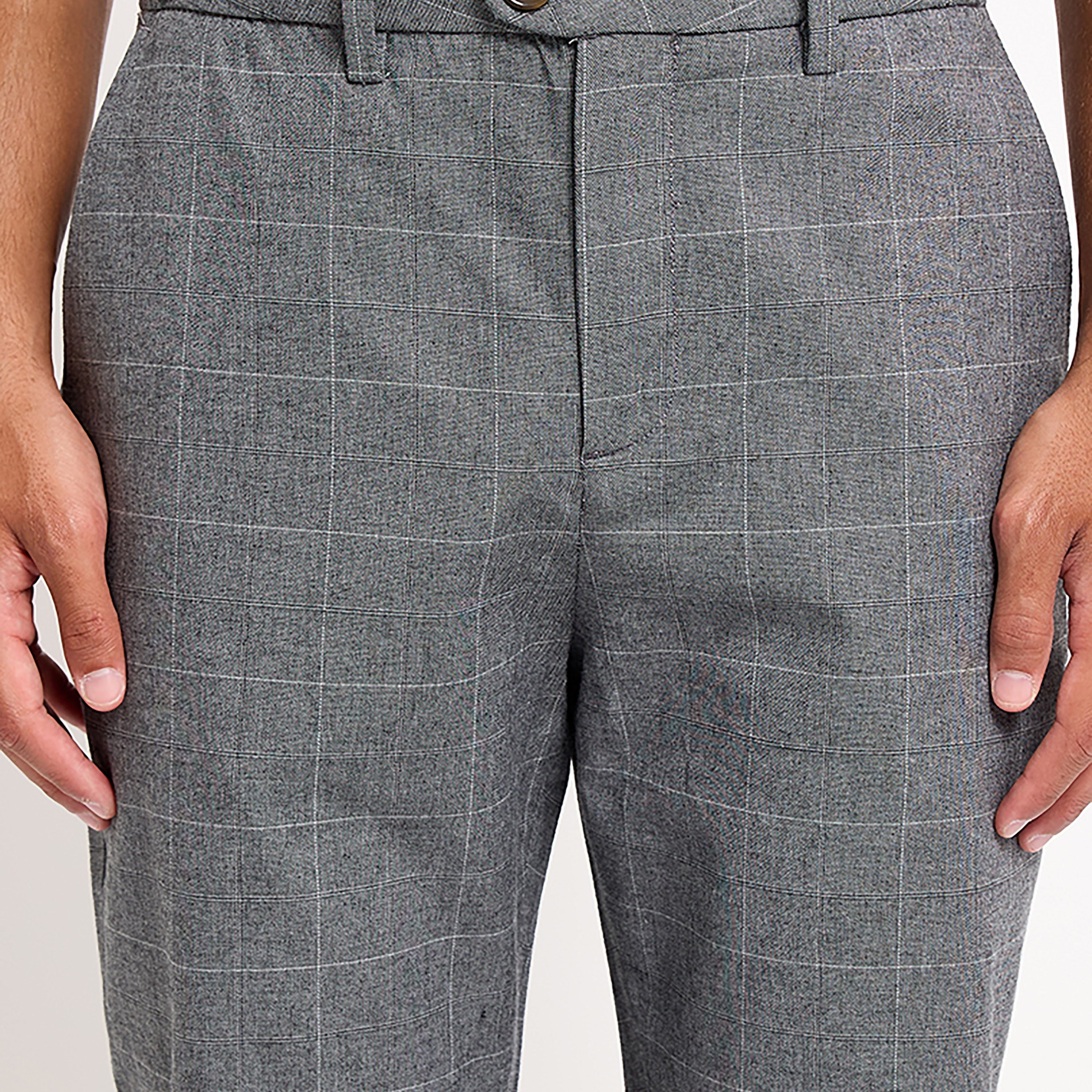Beverly Hills Polo Club Checked Mid-Rise Button & Zip Fly Men's Trousers-PROMO_CP_BHPC_101125-image-3