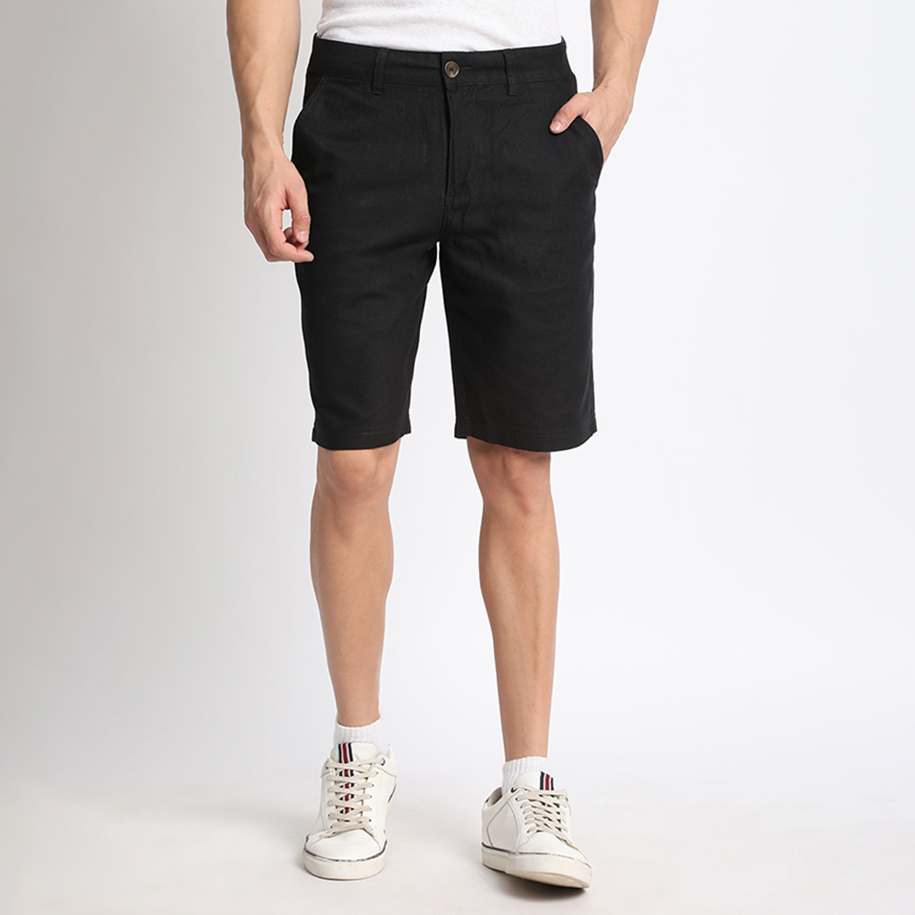Beverly Hills Polo Club Plain Mid-Rise Button & Zip Fly Men's Chino Shorts-men-clothing-bottoms-shorts-image-5