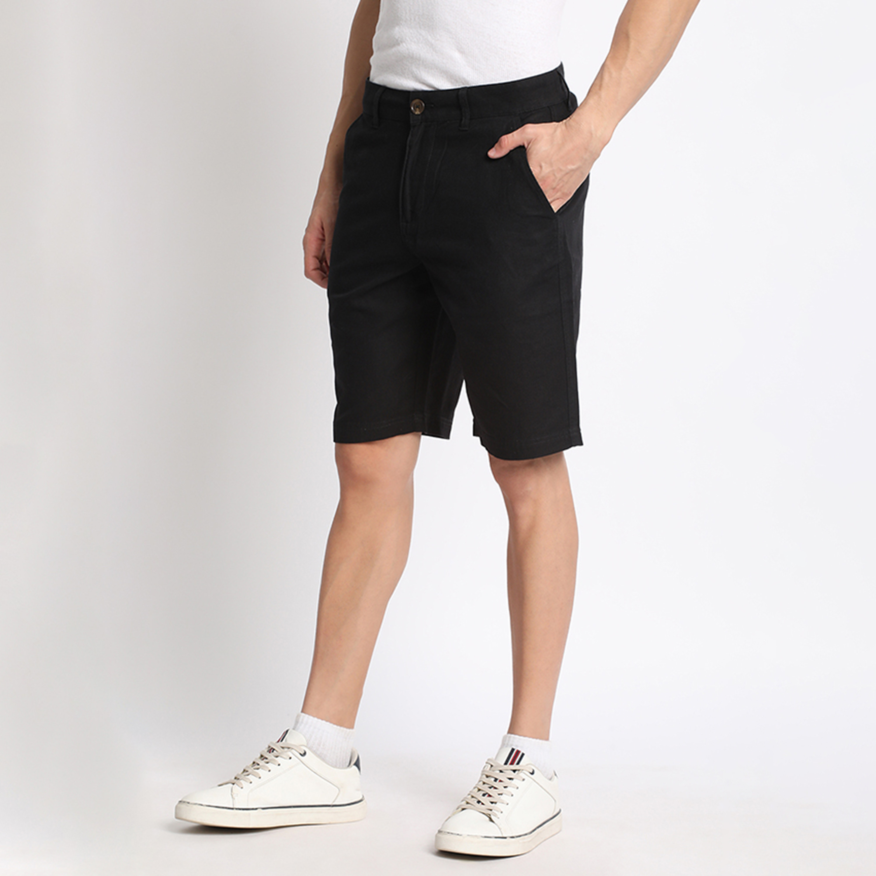 Beverly Hills Polo Club Plain Mid-Rise Button & Zip Fly Men's Chino Shorts-men-clothing-bottoms-shorts-image-6