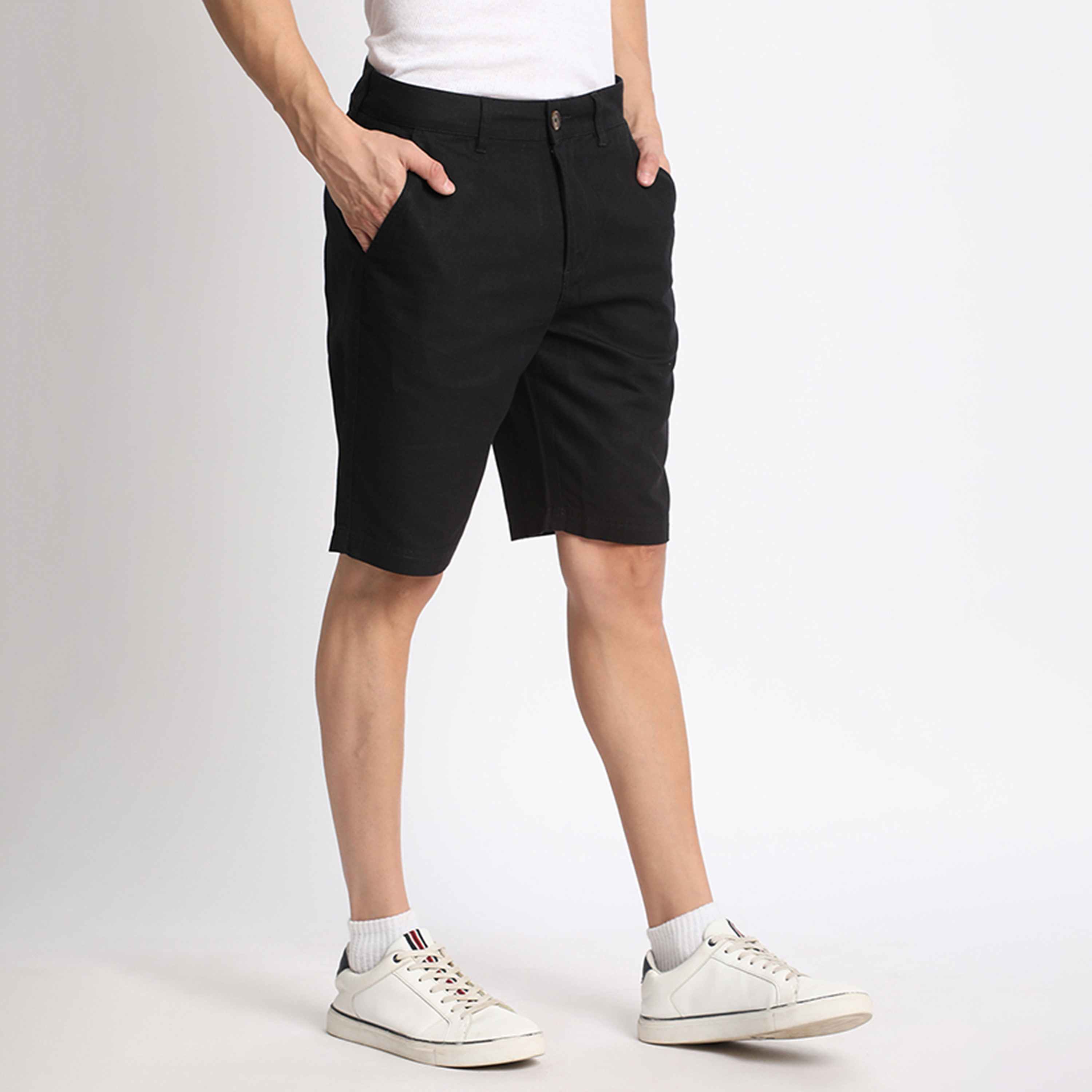 Beverly Hills Polo Club Plain Mid-Rise Button & Zip Fly Men's Chino Shorts-men-clothing-bottoms-shorts-image-7