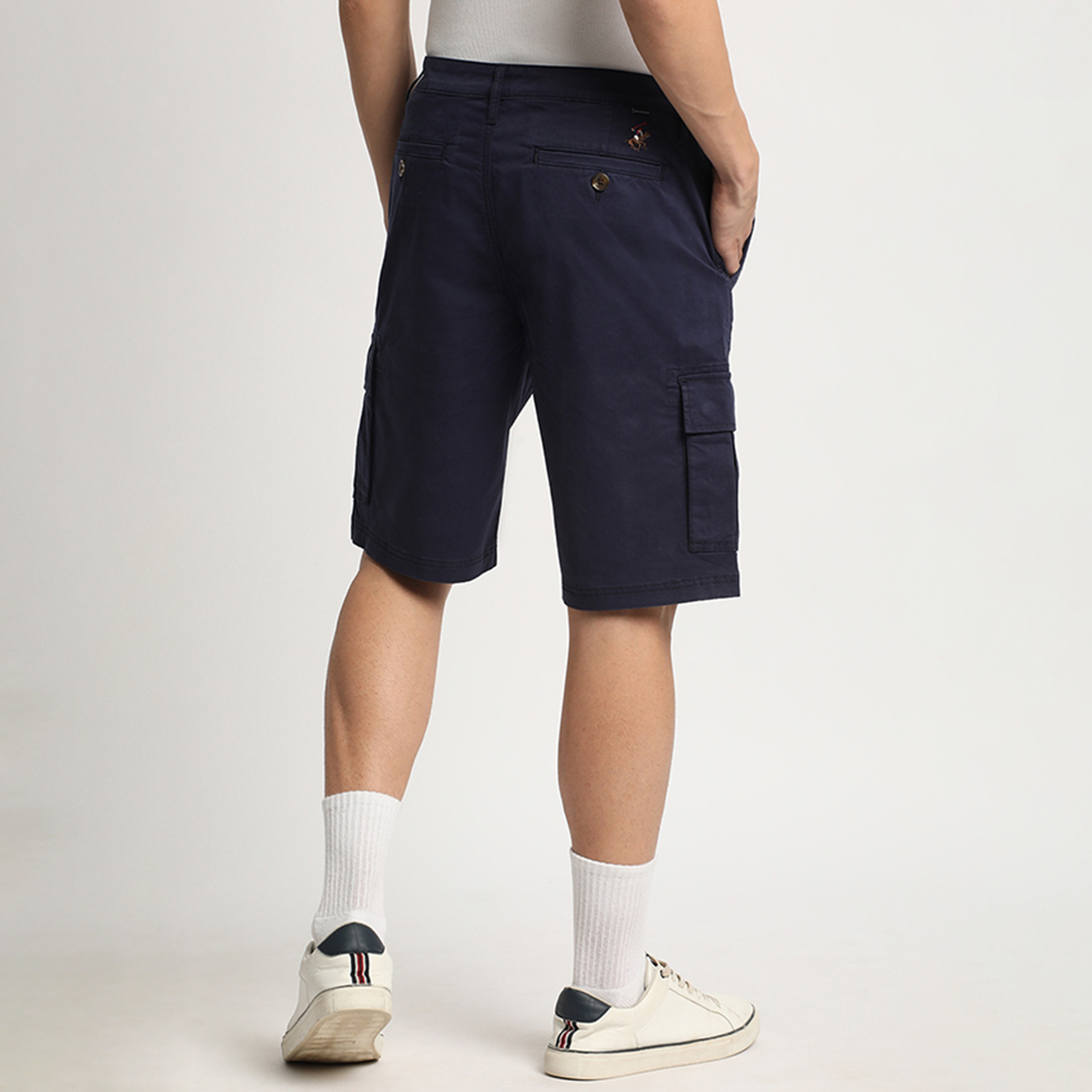 Beverly Hills Polo Club Plain Mid-Rise Button & Zip Fly Men's Cargo Shorts-men-clothing-bottoms-shorts-image-4
