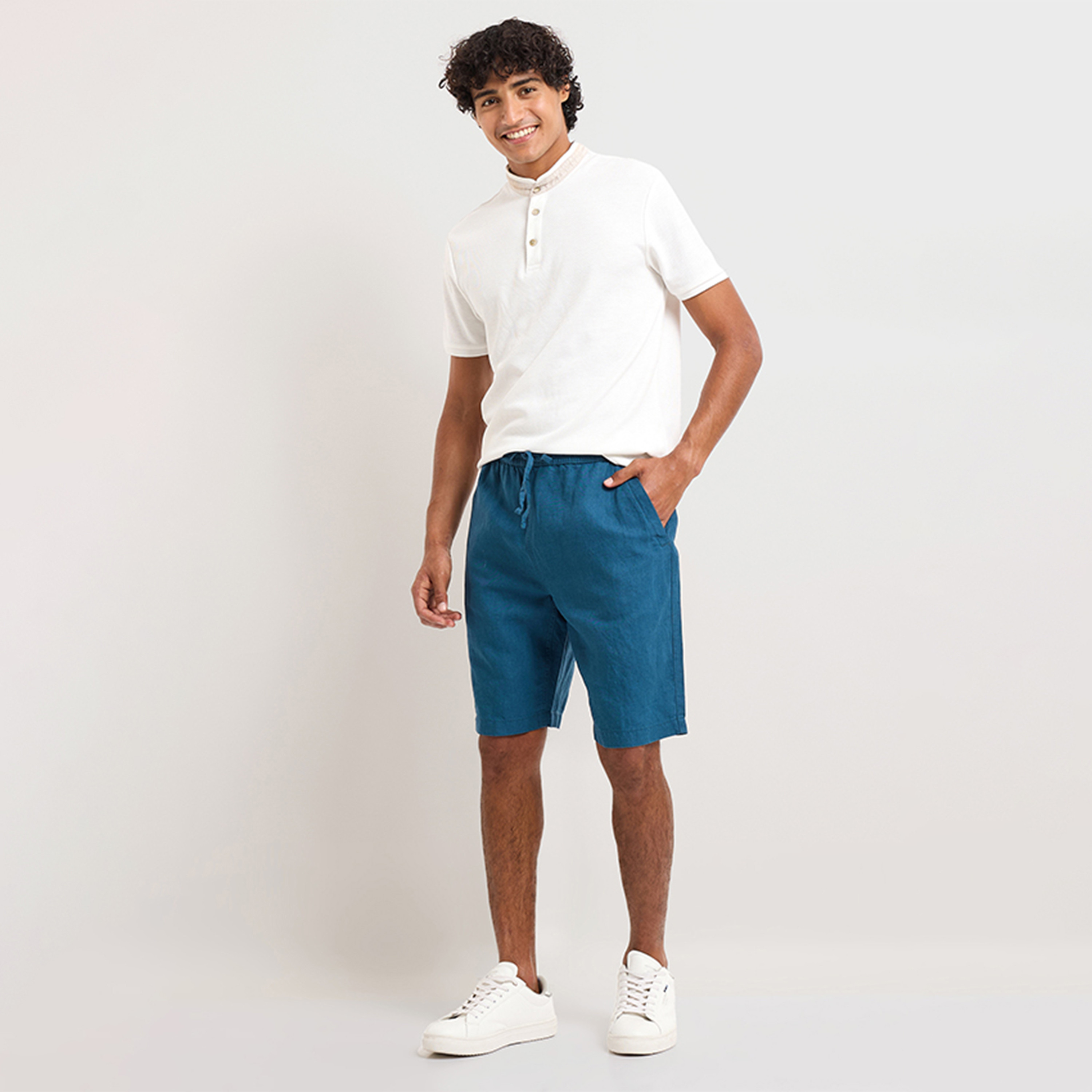 Beverly Hills Polo Club Plain Mid-Rise Drawstring Closure Men's Shorts-men-clothing-bottoms-shorts-image-7