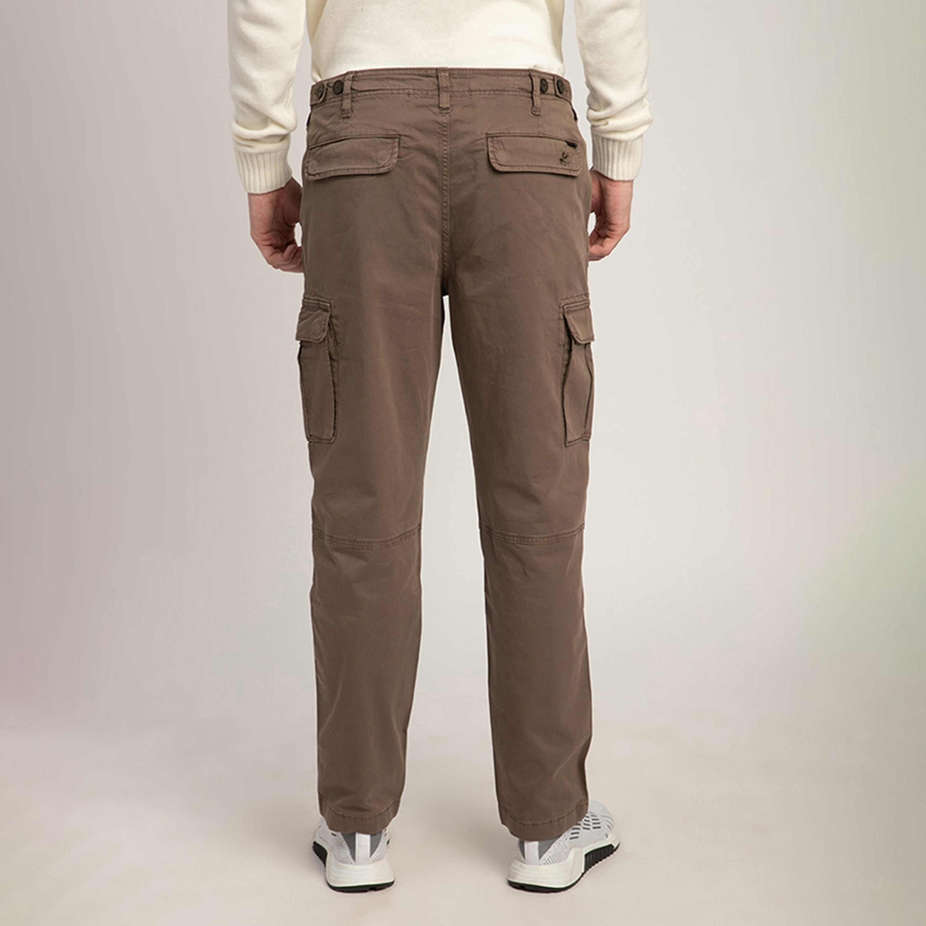 Beverly Hills Polo Club Plain Mid-Rise Button and Zip Fly Men's Cargo Trousers-men-clothing-bottoms-joggers-image-4
