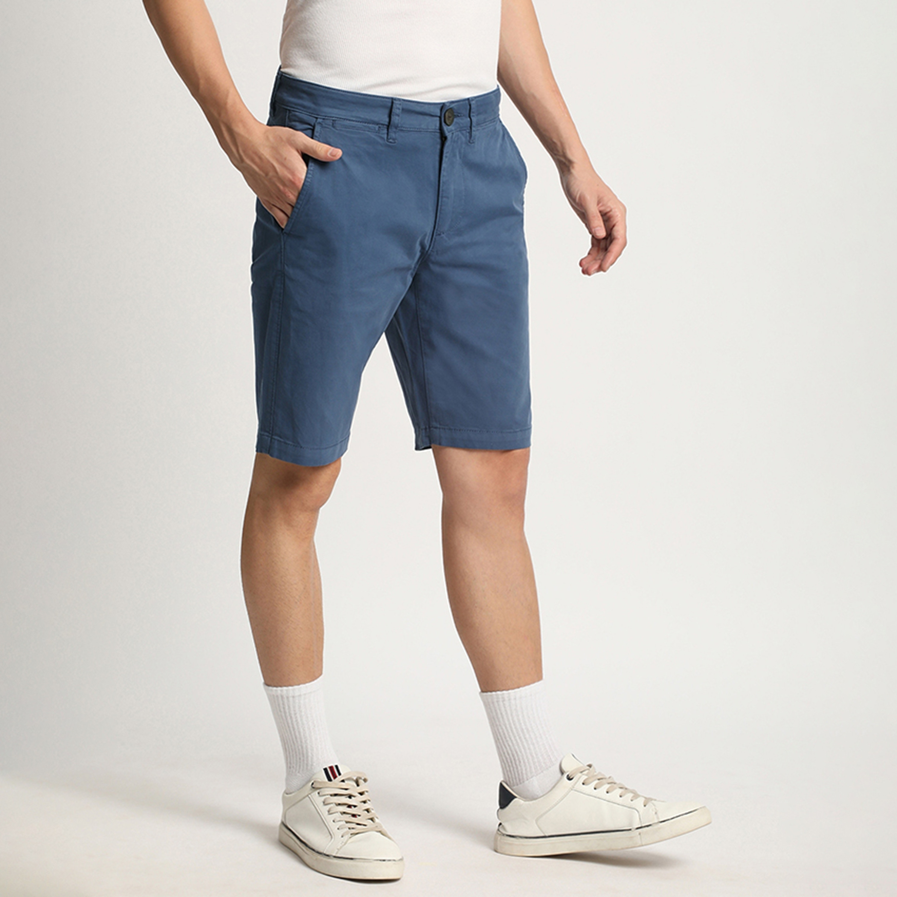 Beverly Hills Polo Club Regular Fit Plain Mid-Rise Men's Chino Shorts-men-clothing-bottoms-shorts-image-3