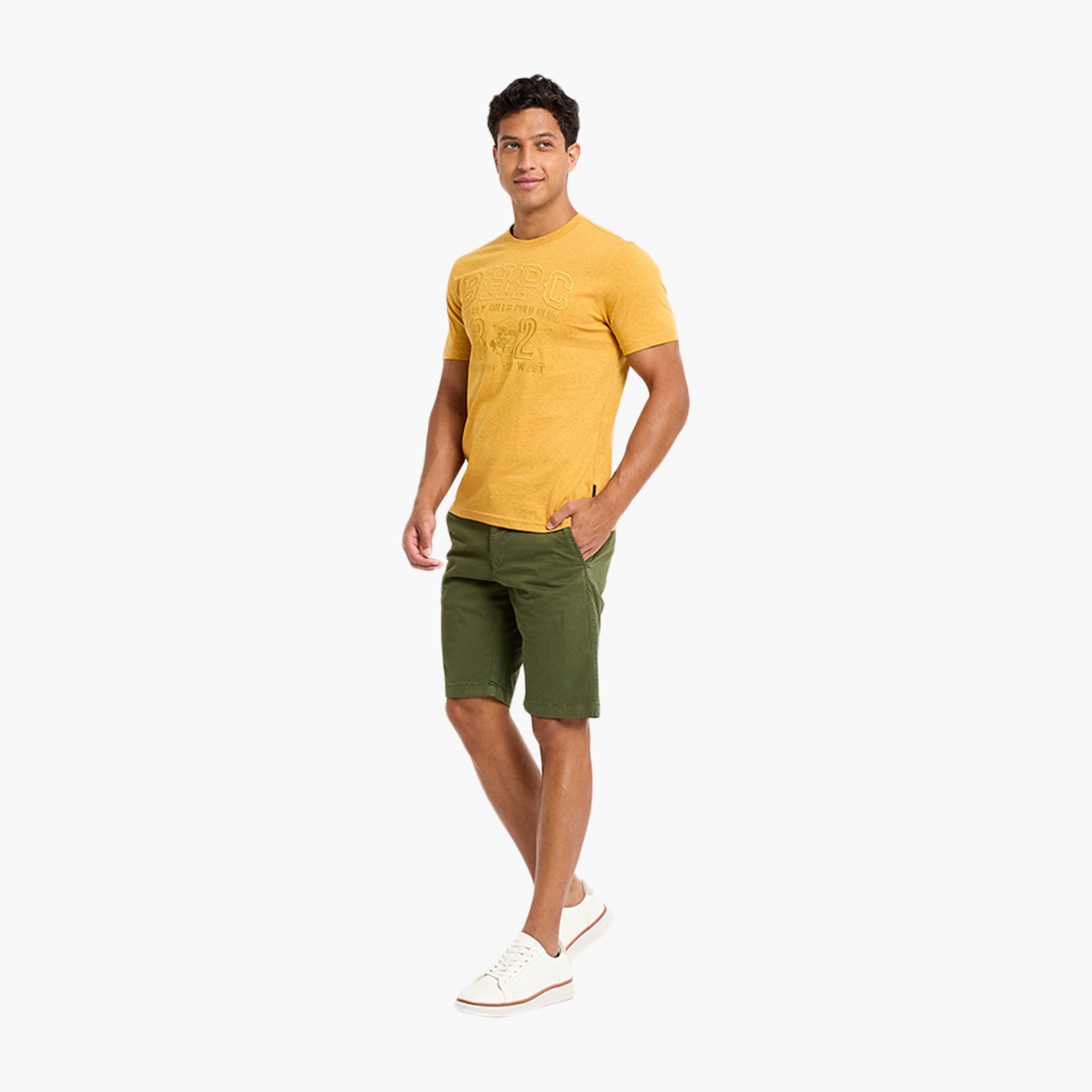 شورت رجالي سادة بخصر متوسط ​​وأزرار وسحاب من بيفرلي هيلز بولو كلوب.-men-clothing-bottoms-shorts-image-3