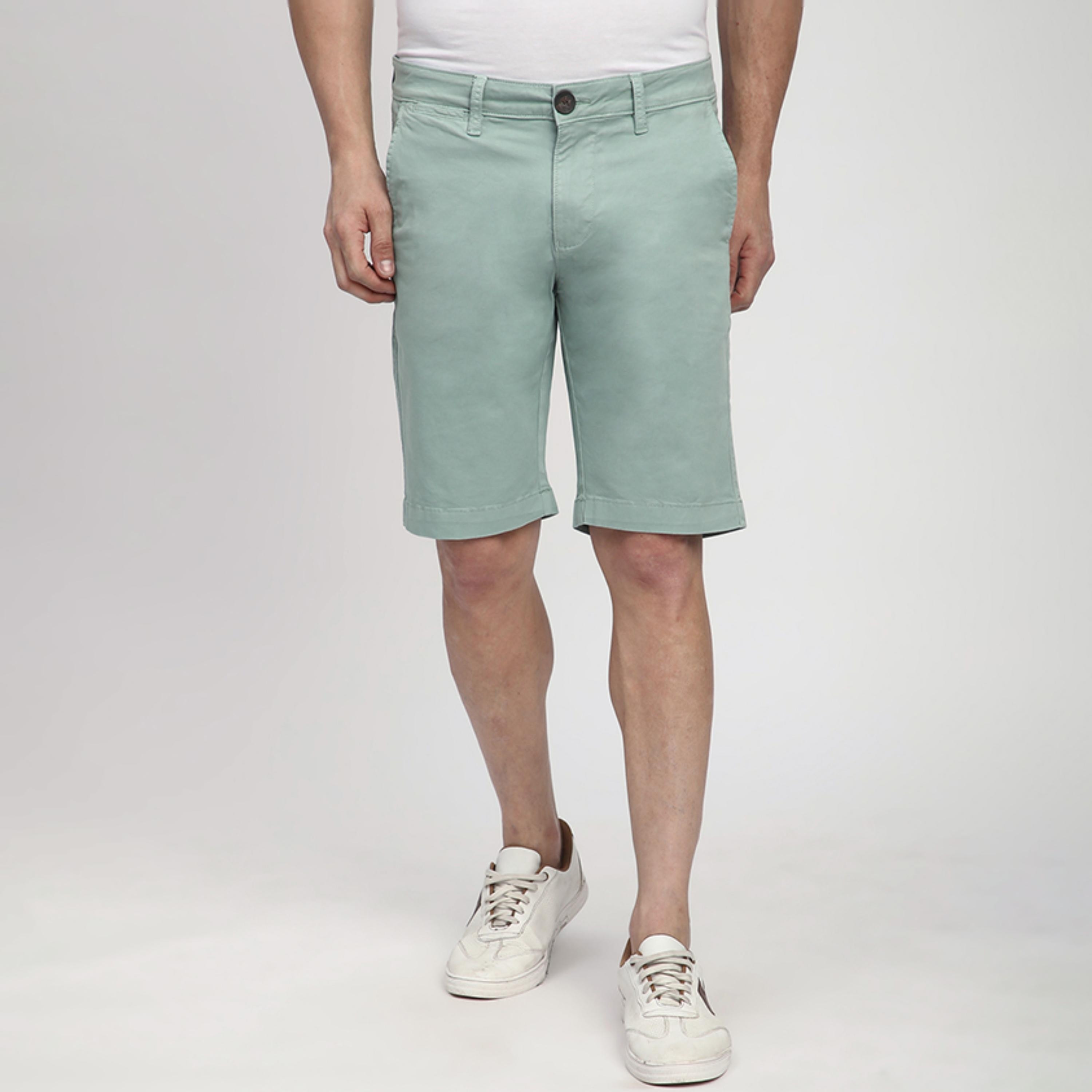 Beverly Hills Polo Club Plain Mid-Rise Button and Zip Fly Men's Chino Shorts-men-clothing-bottoms-shorts-image-1