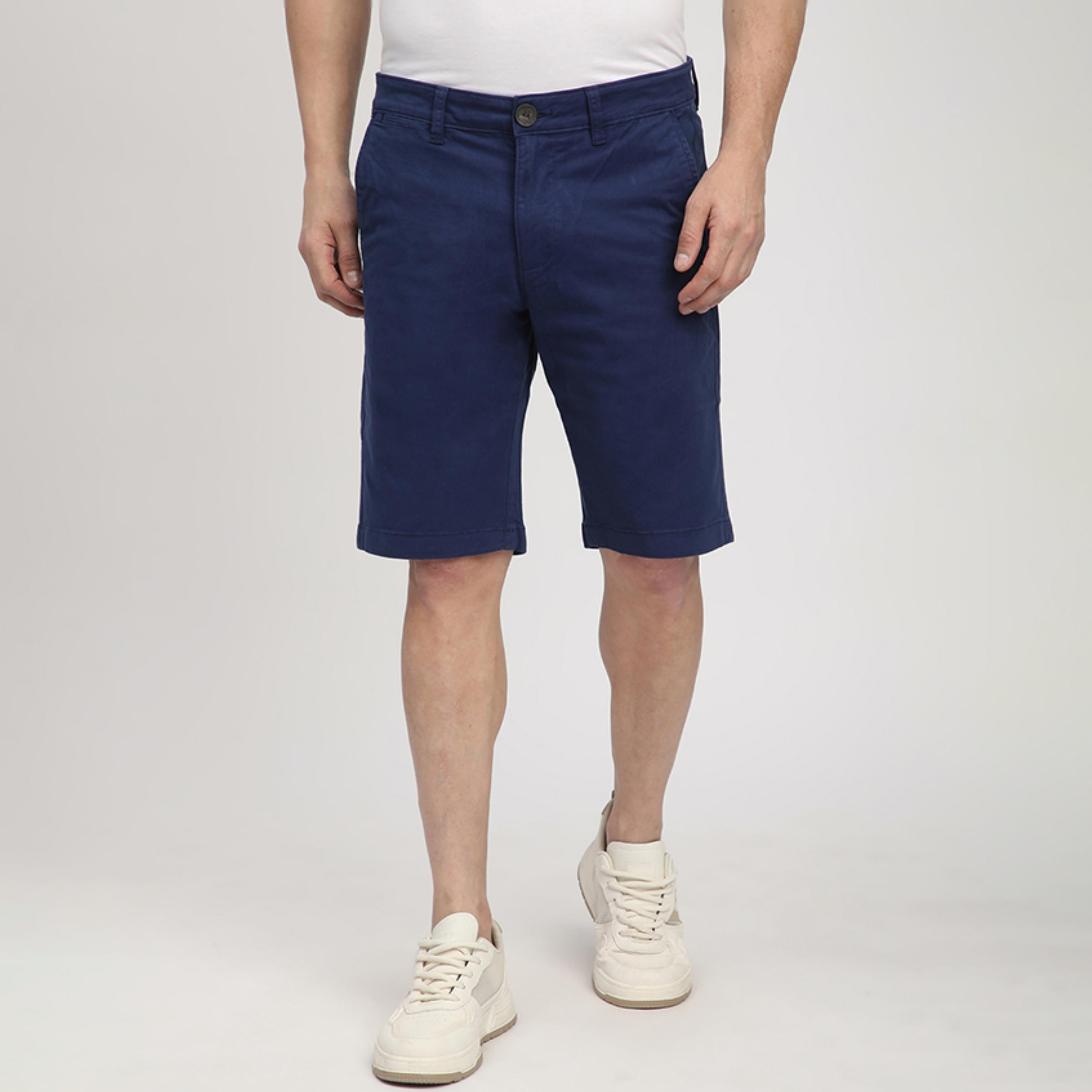 Beverly Hills Polo Club Plain Mid-Rise Button and Zip Fly Men's Chino Shorts-men-clothing-bottoms-shorts-image-1