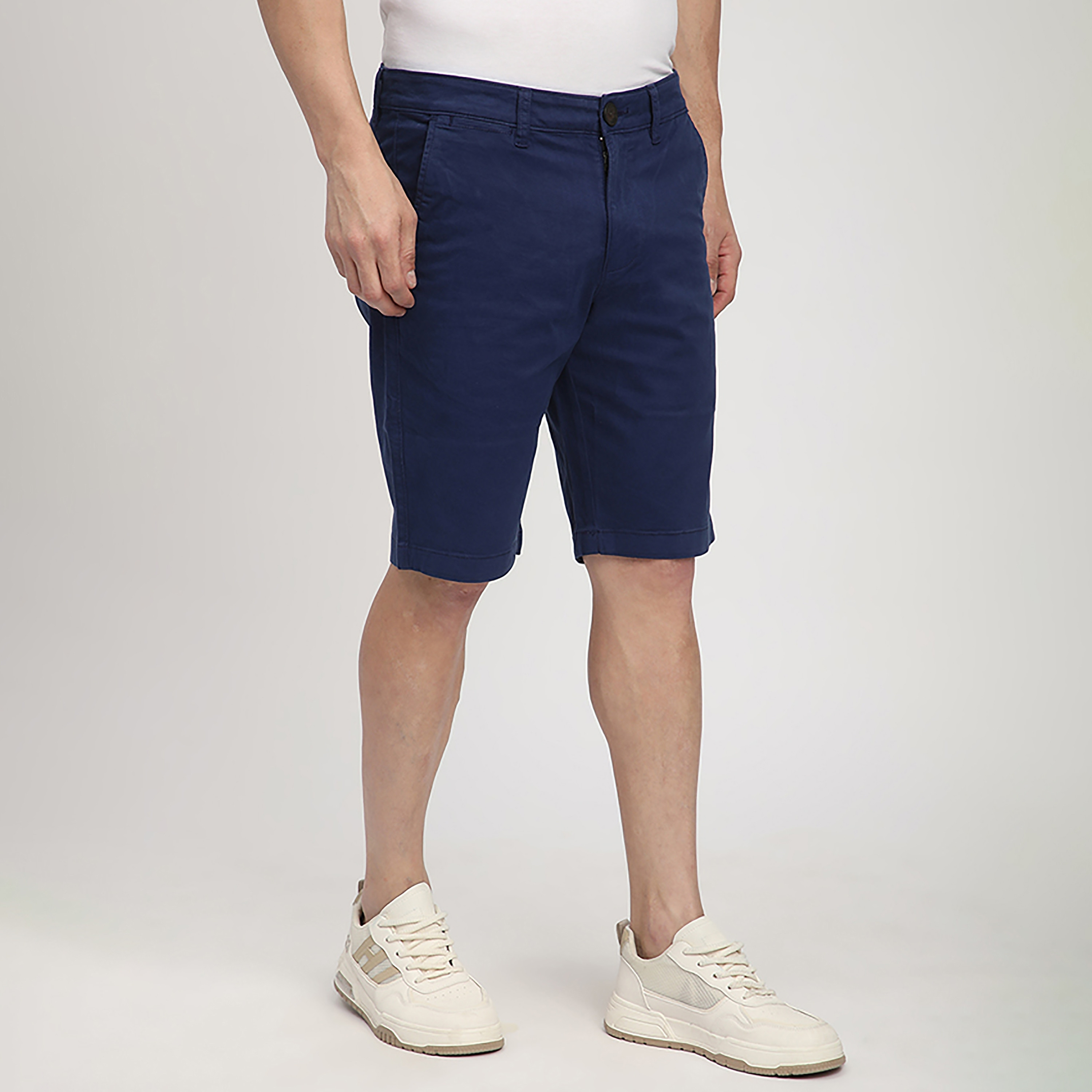 Beverly Hills Polo Club Plain Mid-Rise Button and Zip Fly Men's Chino Shorts-men-clothing-bottoms-shorts-image-3