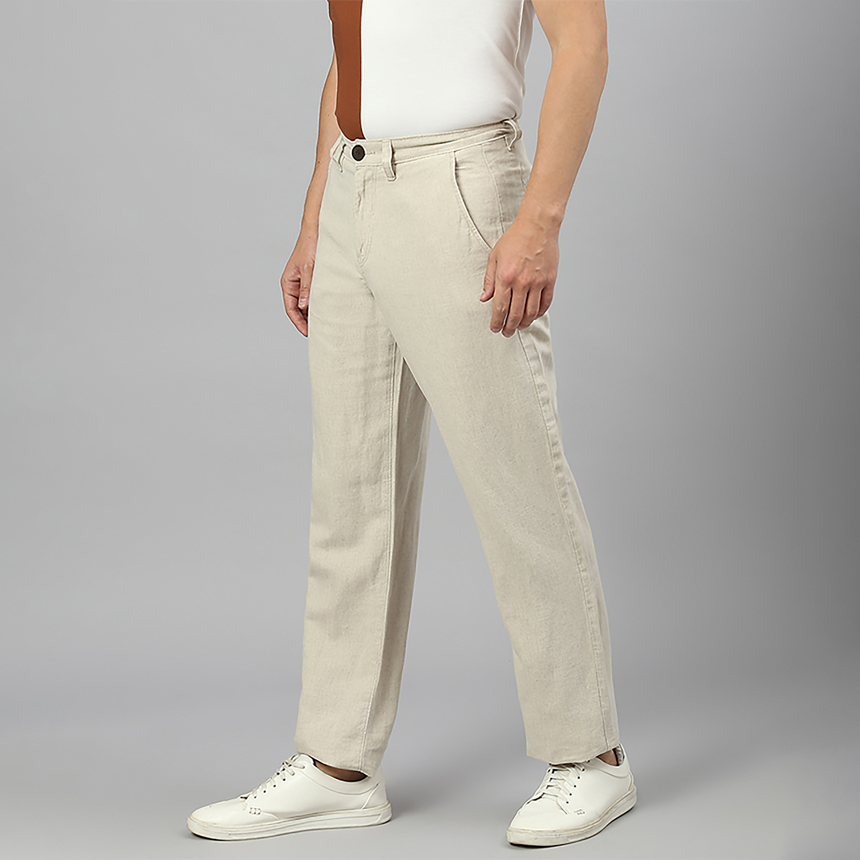 بنطلون بيفرلي هيلز بولو كلوب بخصر متوسط الارتفاع سادة وإغلاق بأزرار-men-clothing-bottoms-trousersandchinos-trousers-image-2