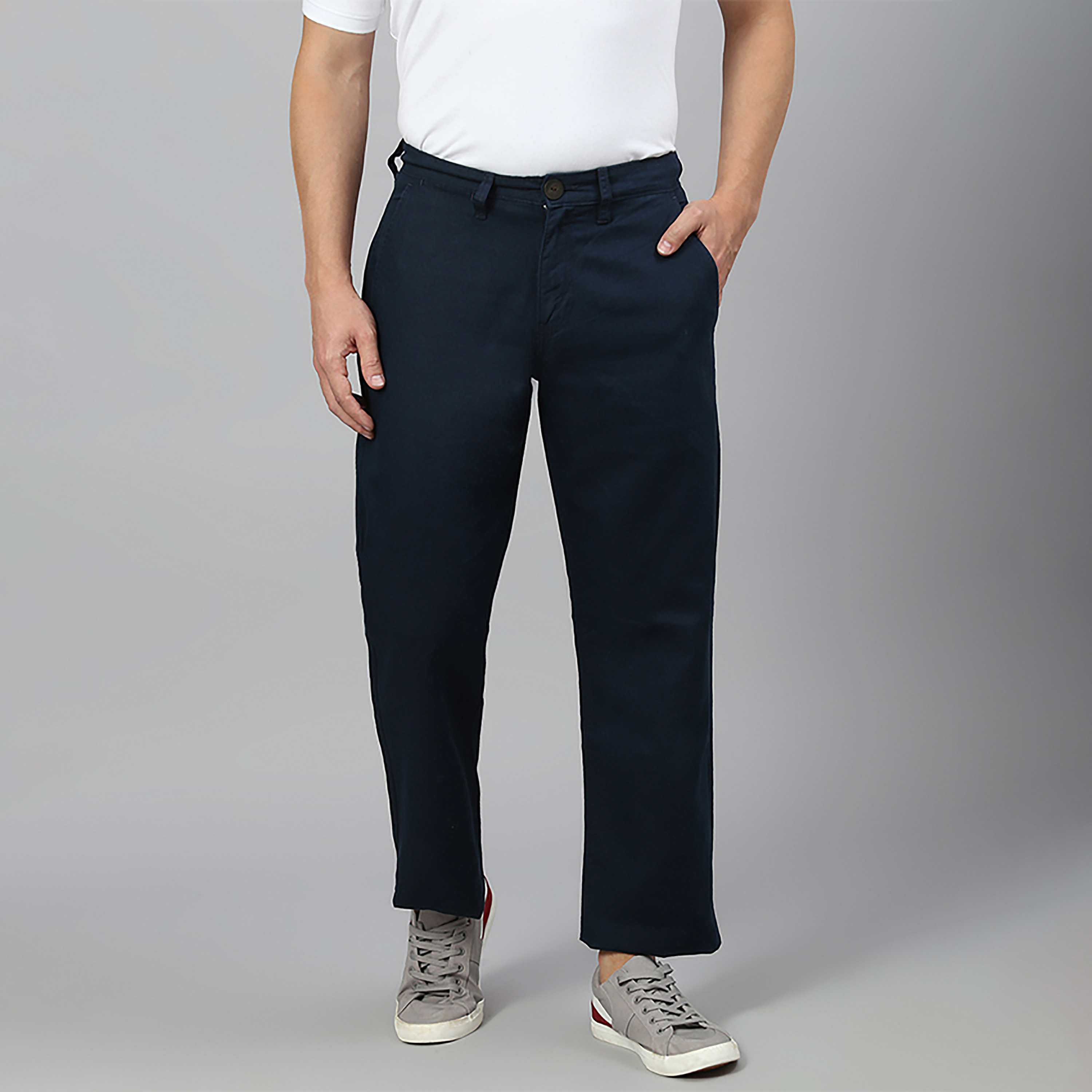 بنطلون بيفرلي هيلز بولو كلوب بخصر متوسط الارتفاع سادة وإغلاق بأزرار-men-clothing-bottoms-trousersandchinos-trousers-image-5