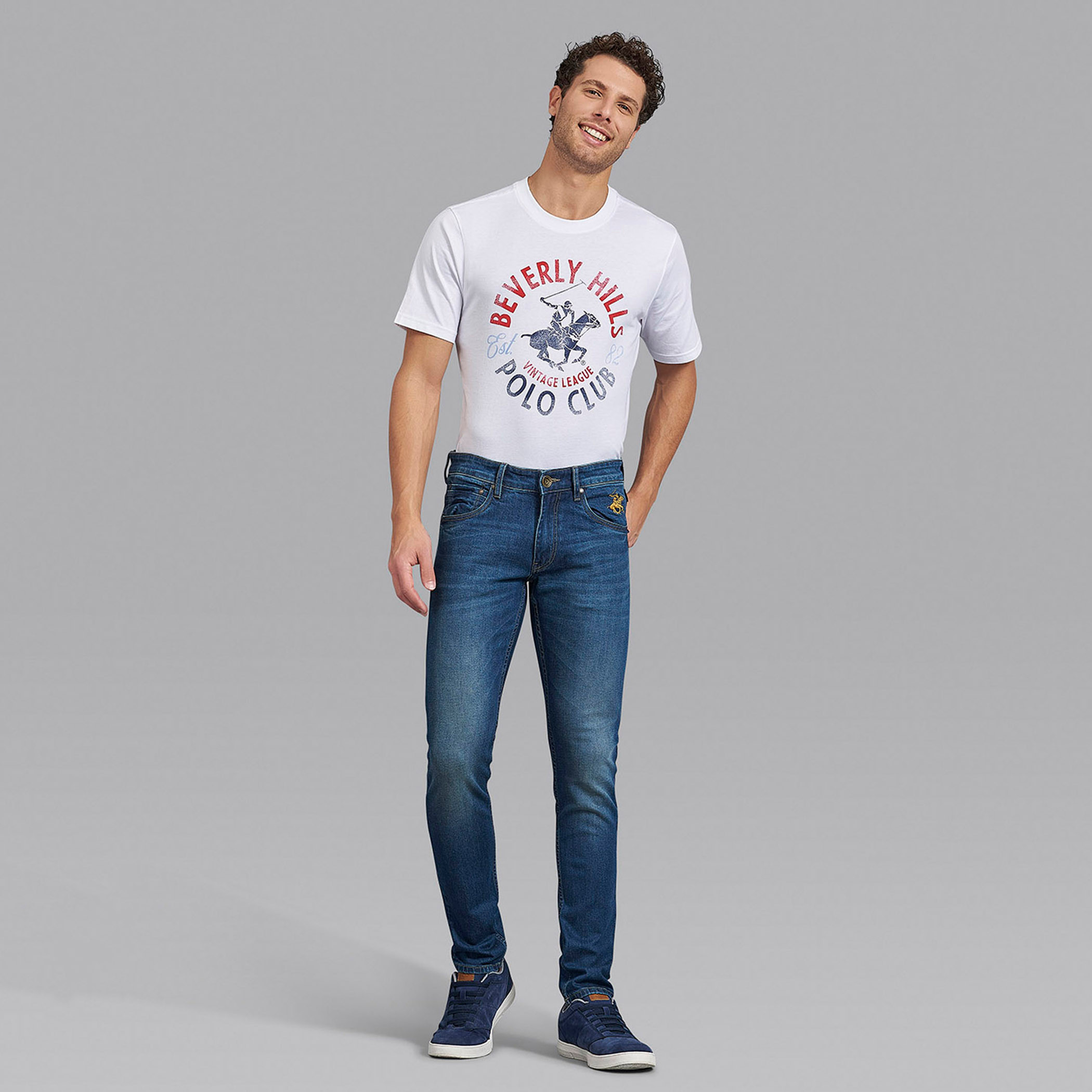 بيفرلي هيلز بولو كلب بنطلون أزرق سادة للرجال بجيوب-men-clothing-bottoms-jeans-image-5
