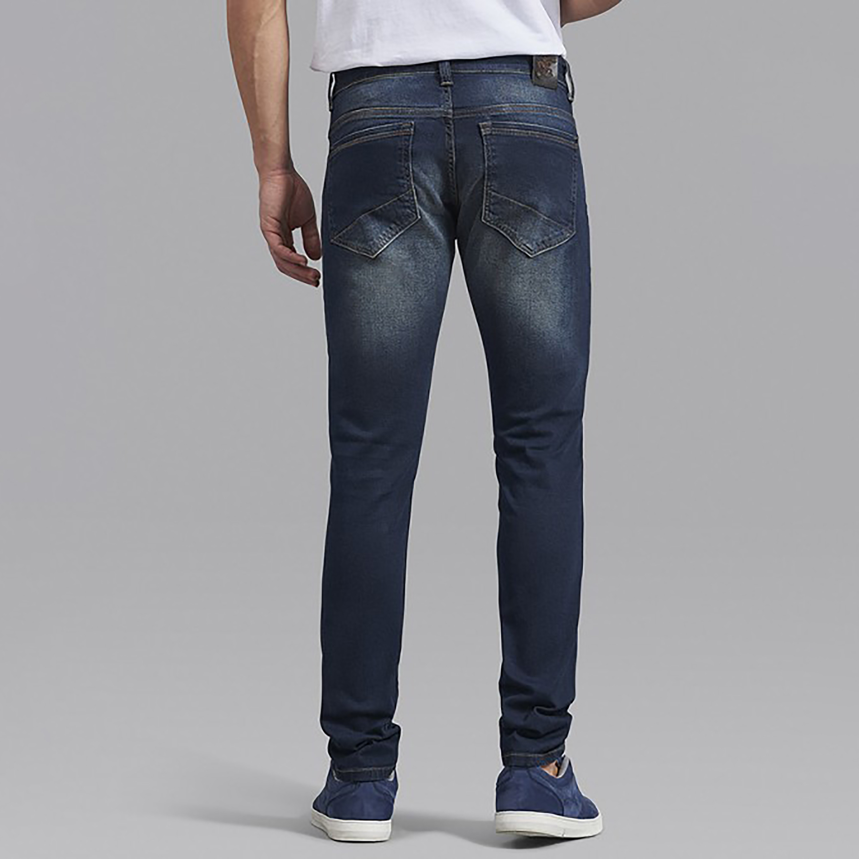 Beverly Hills Polo Club Men Blue Plain Pocket Detail Jeans with Embroidered Logo-men-clothing-bottoms-jeans-image-2