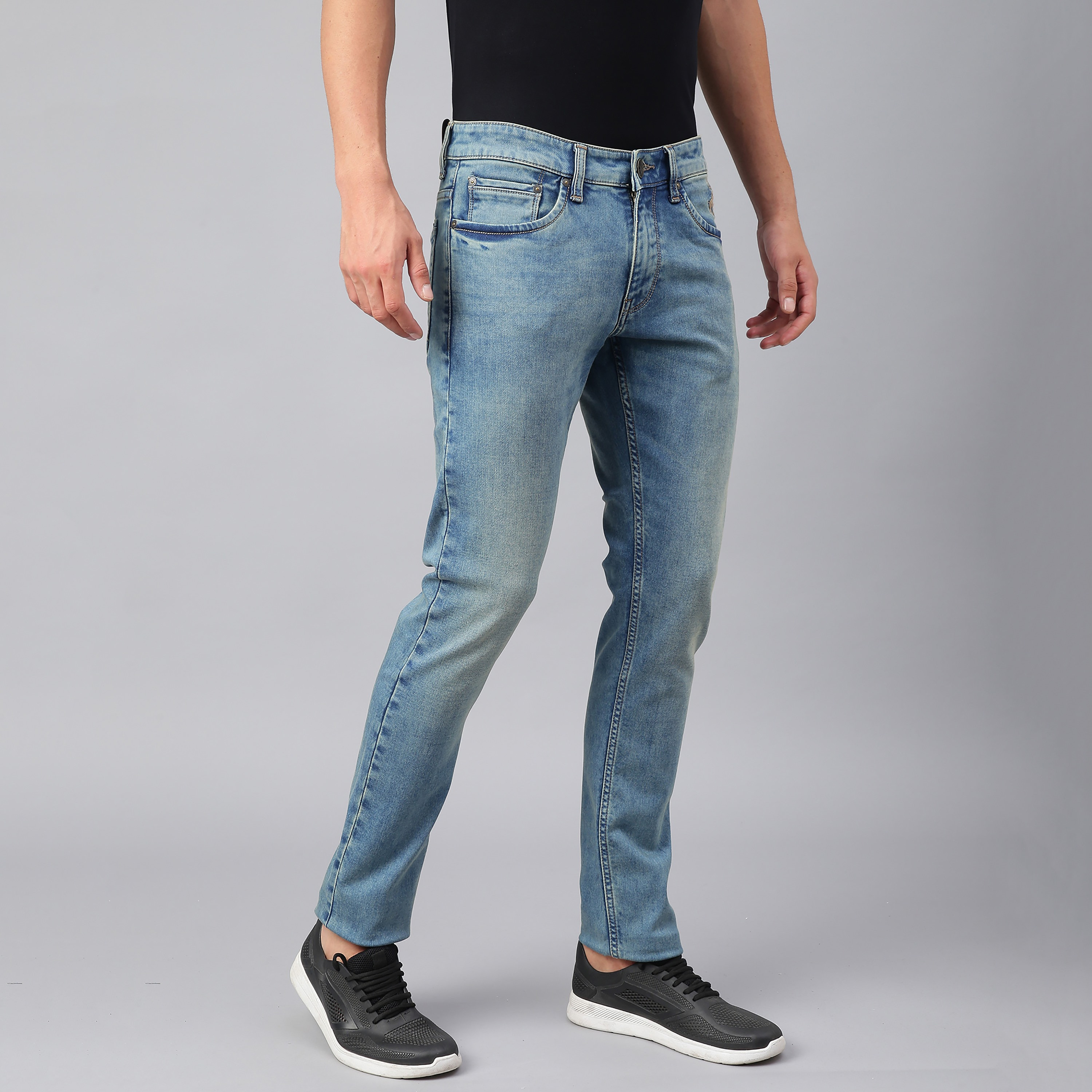 Beverly Hills Polo Club Men Light Blue Plain Pocket Detail Jeans with Embroidered Logo-men-clothing-bottoms-jeans-image-3