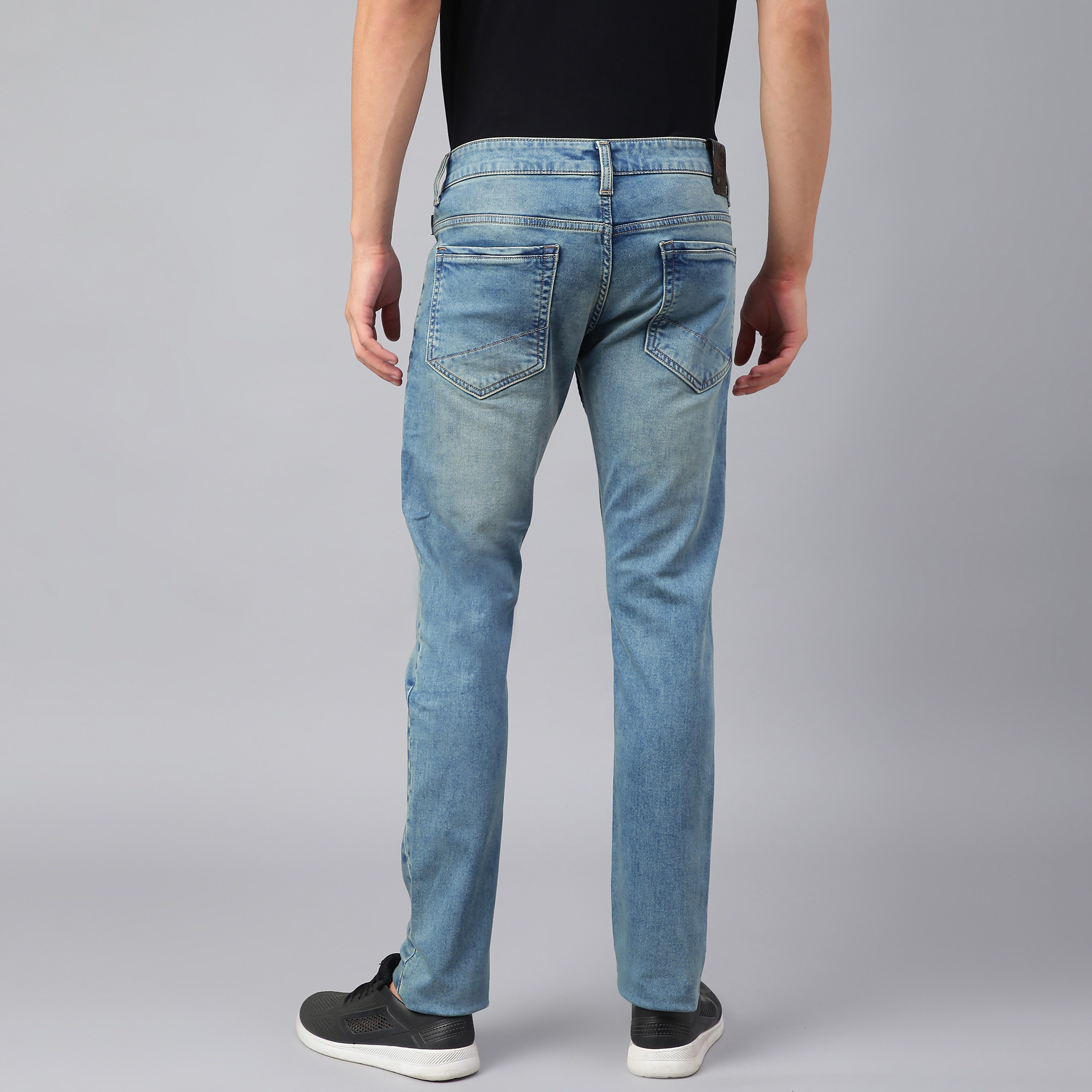 Beverly Hills Polo Club Men Light Blue Plain Pocket Detail Jeans with Embroidered Logo-men-clothing-bottoms-jeans-image-4