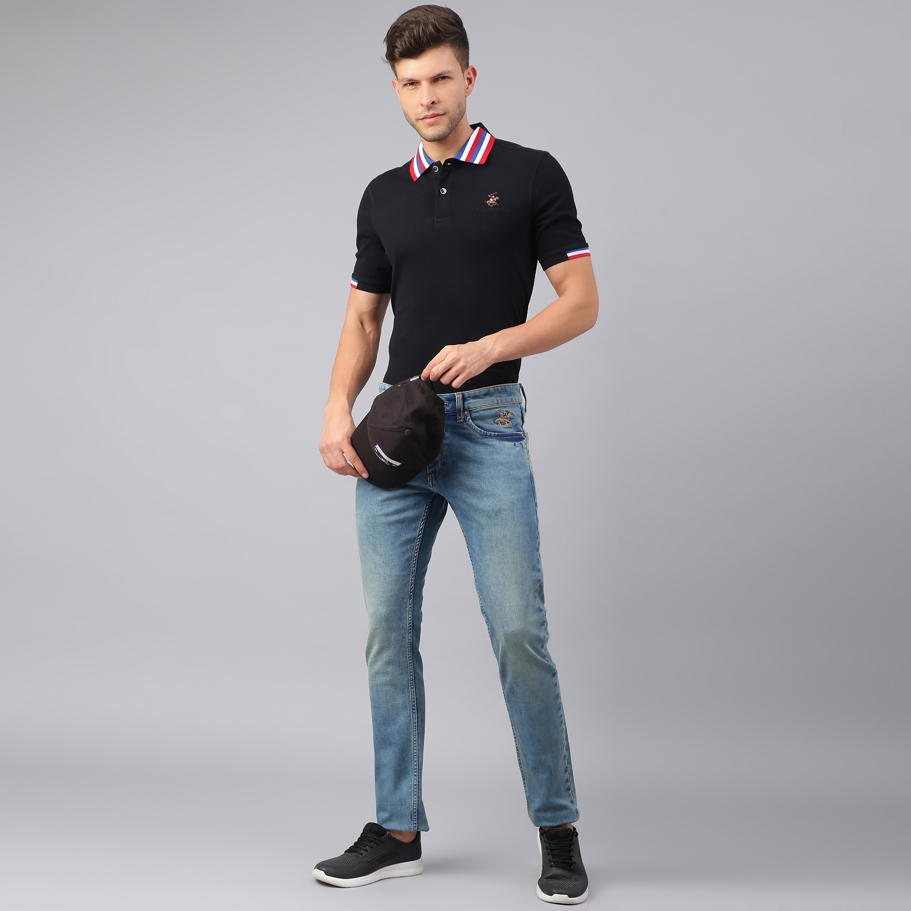 Beverly Hills Polo Club Men Light Blue Plain Pocket Detail Jeans with Embroidered Logo-men-clothing-bottoms-jeans-image-6