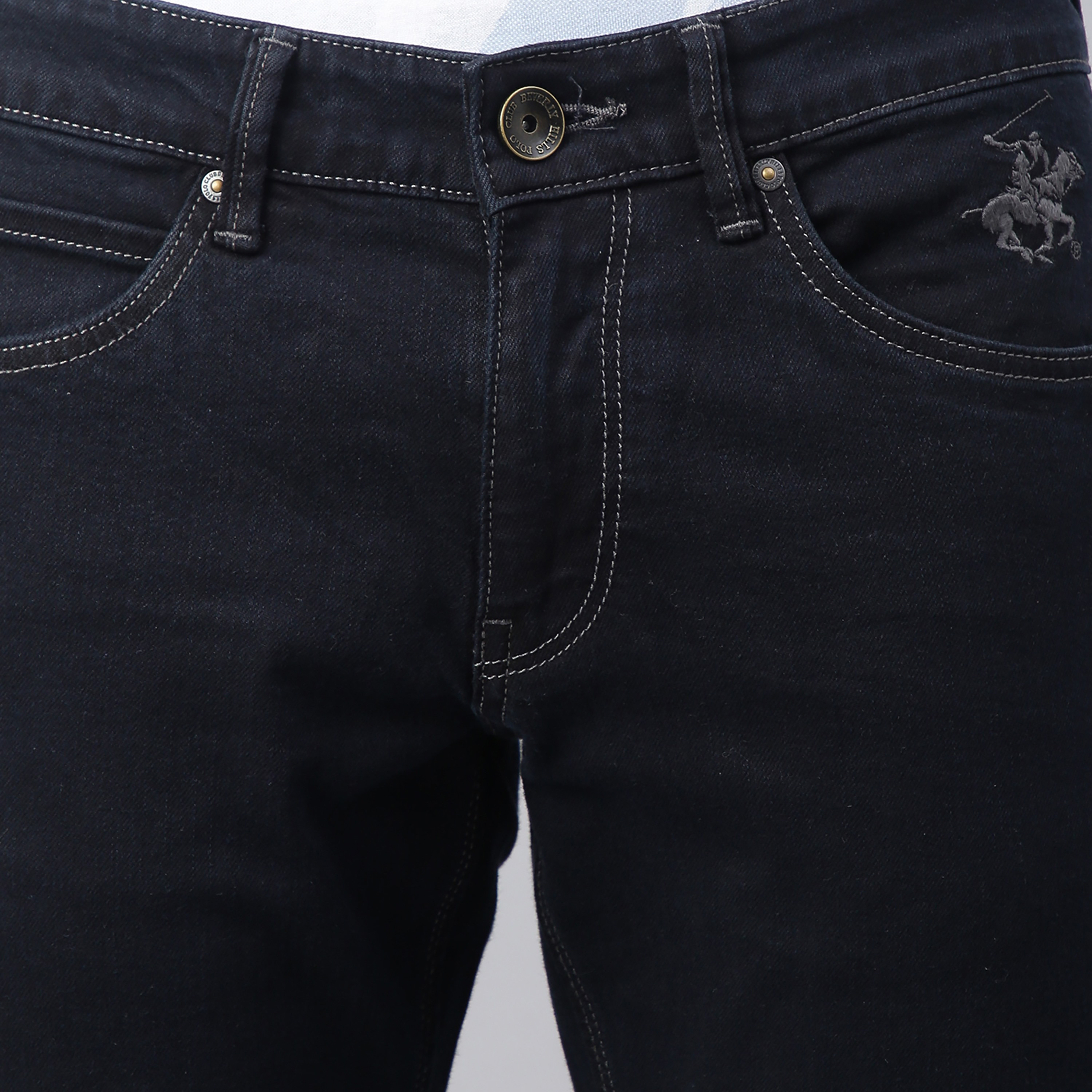 Beverly Hills Polo Club Men Black Plain Pocket Detail Jeans with Embroidered Logo-men-clothing-bottoms-jeans-image-5