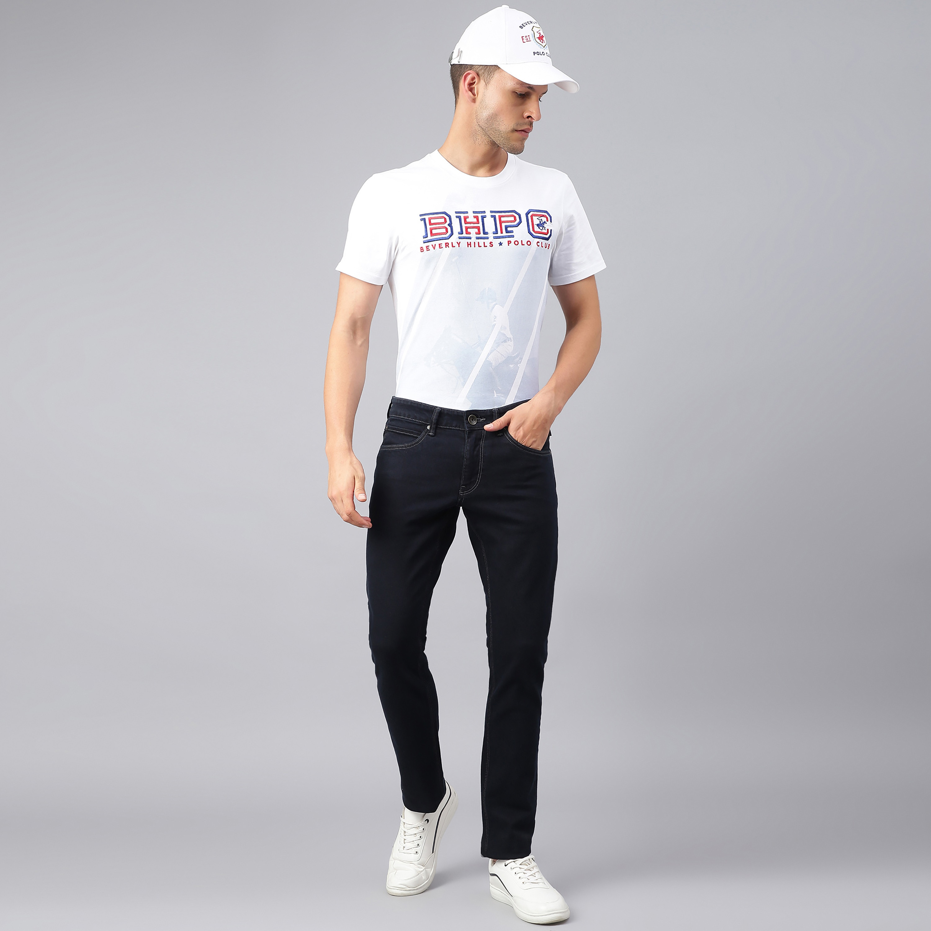 Beverly Hills Polo Club Men Black Plain Pocket Detail Jeans with Embroidered Logo-men-clothing-bottoms-jeans-image-6