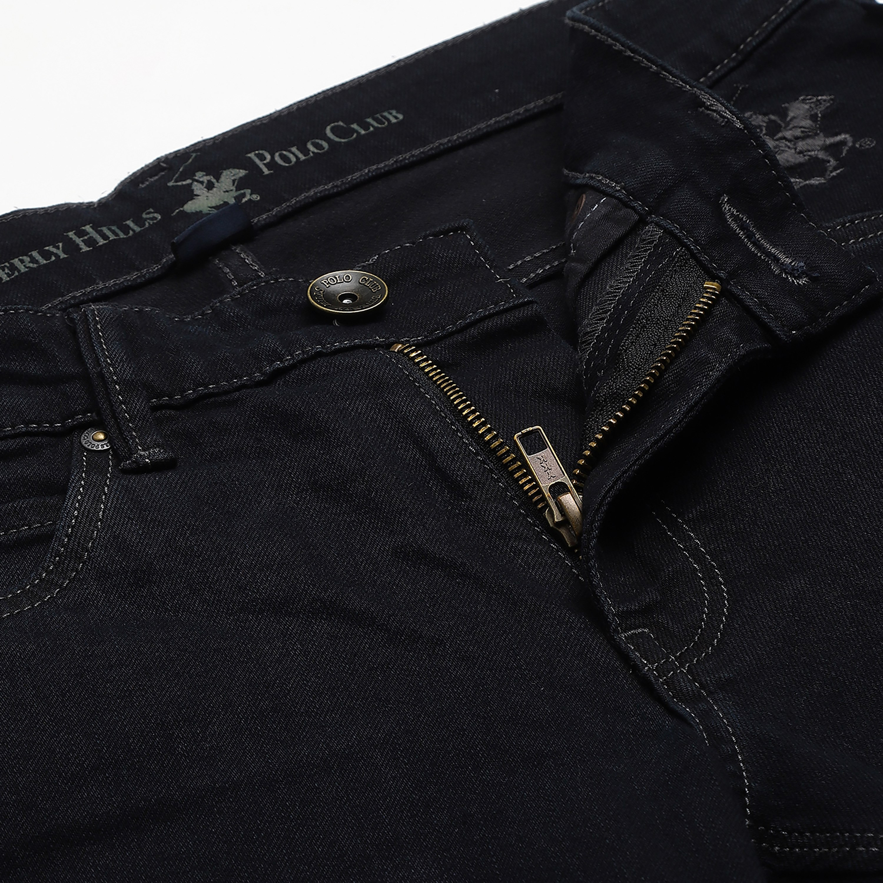 بنطلون جينز من بيفرلي هيلز بولو كلوب بلون اسود سادة بجيب أزرق مع شعار مطرز-men-clothing-bottoms-jeans-image-7