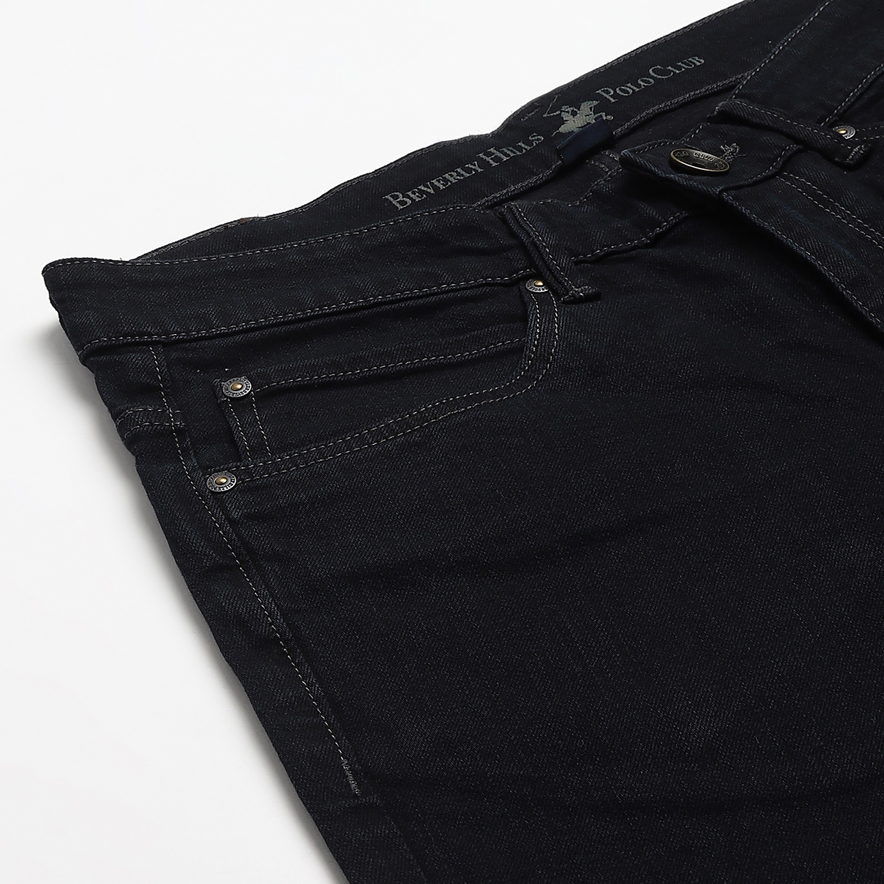 بنطلون جينز من بيفرلي هيلز بولو كلوب بلون اسود سادة بجيب أزرق مع شعار مطرز-men-clothing-bottoms-jeans-image-8
