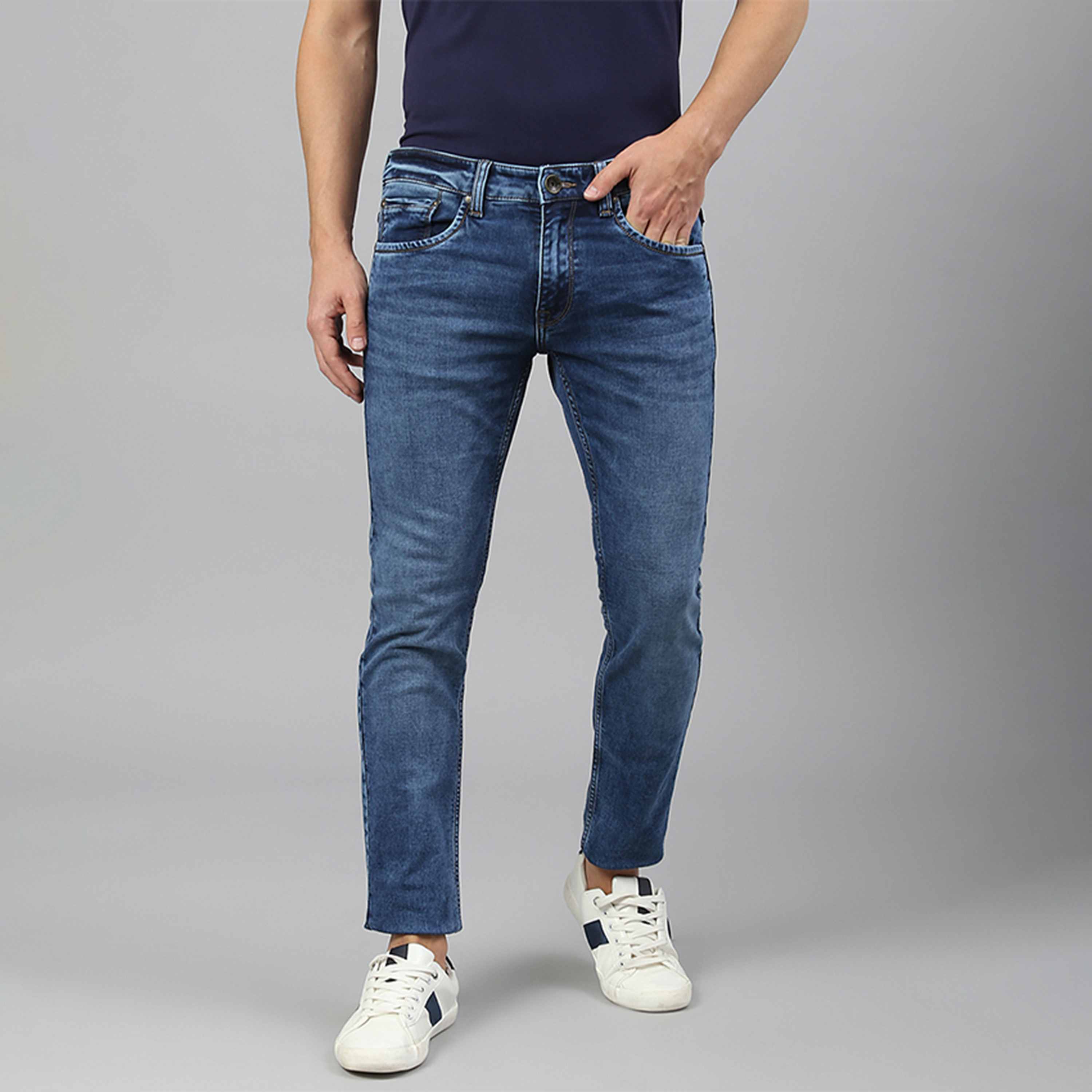 بنطال جينز أزرق ذو سكيني فت مع مرتفع ومتوسط من بيفرلي هيلز بولو كلوب للرجال-men-clothing-bottoms-jeans-image-1
