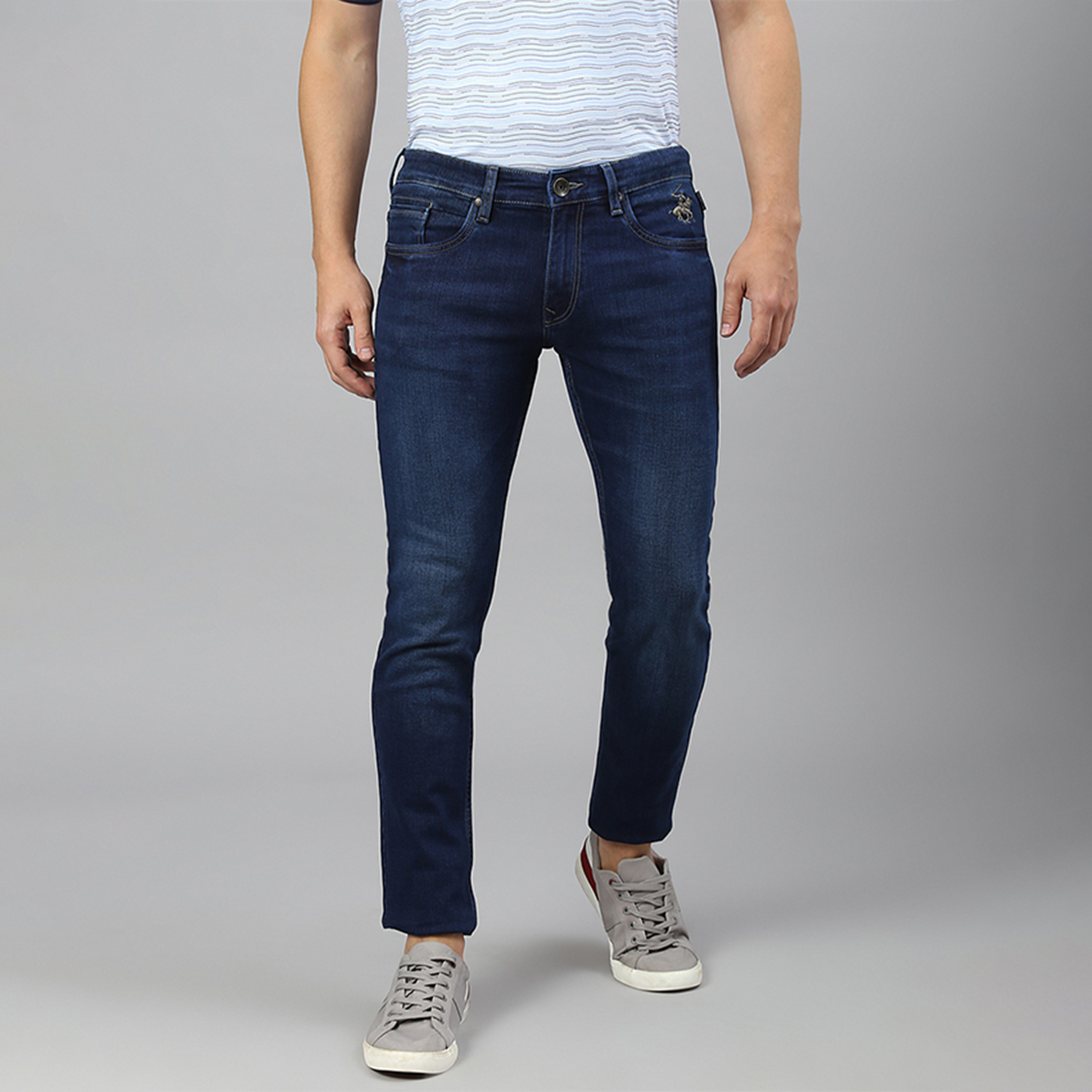 Beverly Hills Polo Club Men's Blue Skinny Fit Mid-Rise Jeans-men-clothing-bottoms-jeans-image-1