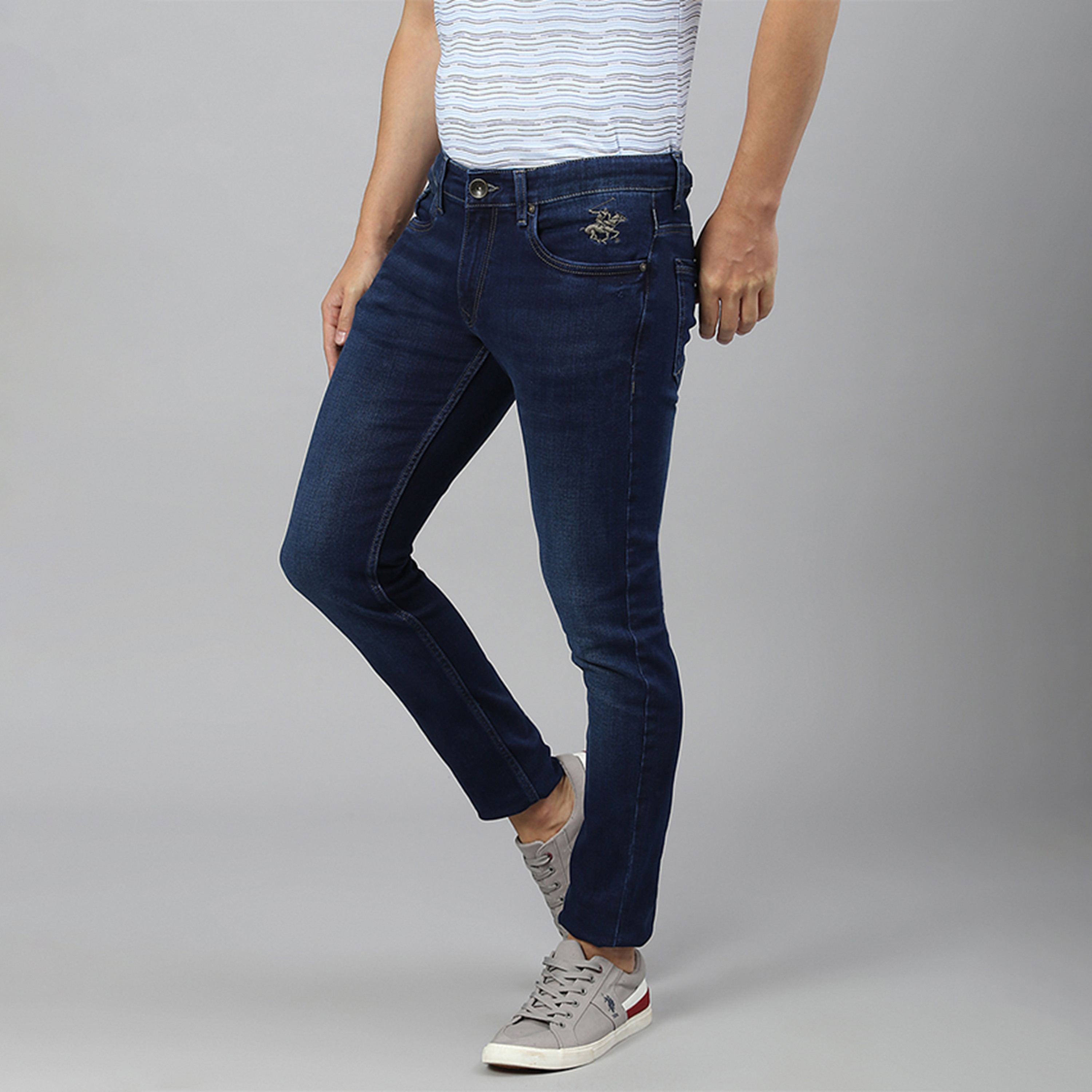 بنطال جينز أزرق ذو سكيني فت مع مرتفع ومتوسط من بيفرلي هيلز بولو كلوب للرجال-men-clothing-bottoms-jeans-image-2