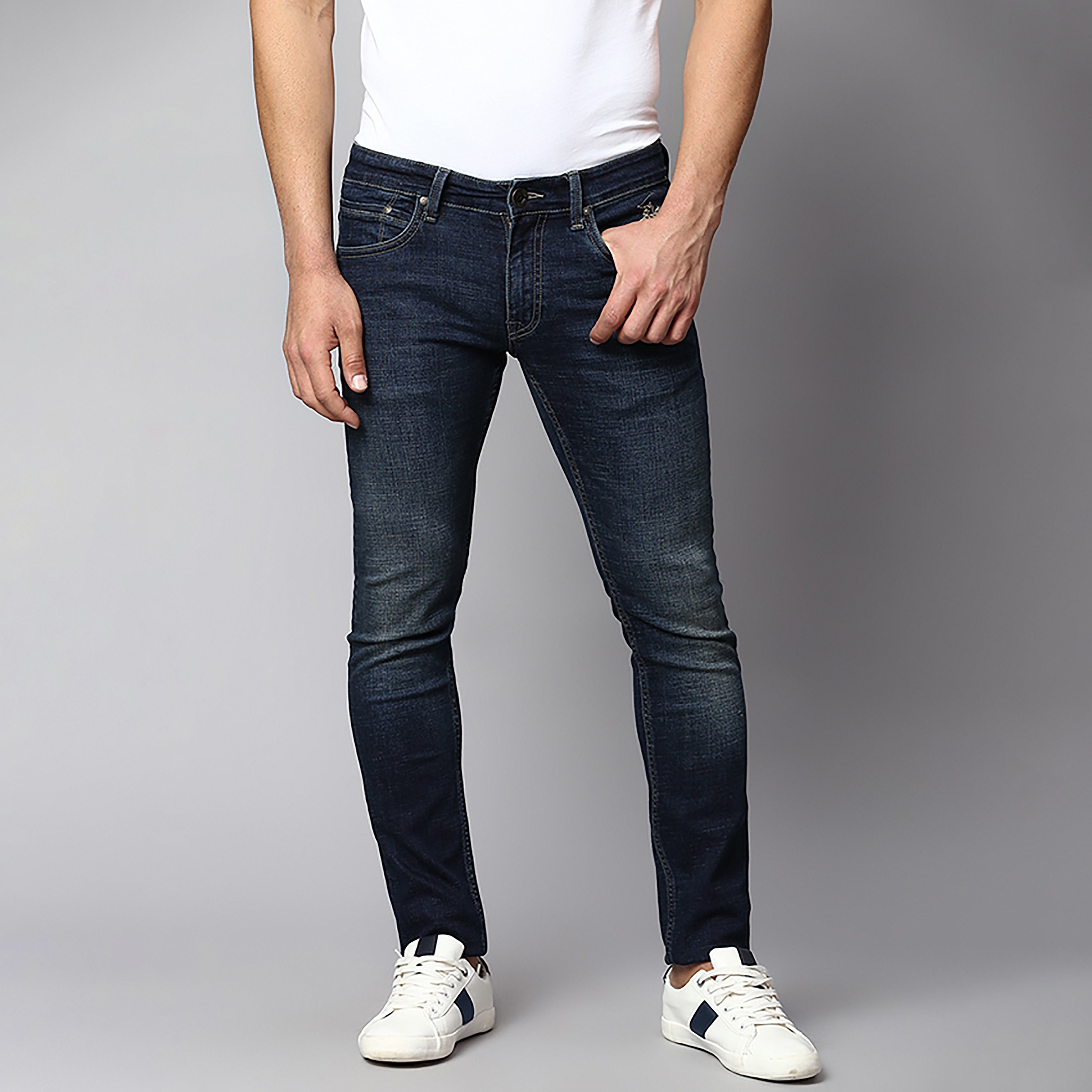 بنطال جينز أزرق ذو سكيني فت مع مرتفع ومتوسط من بيفرلي هيلز بولو كلوب للرجال-men-clothing-bottoms-jeans-image-1
