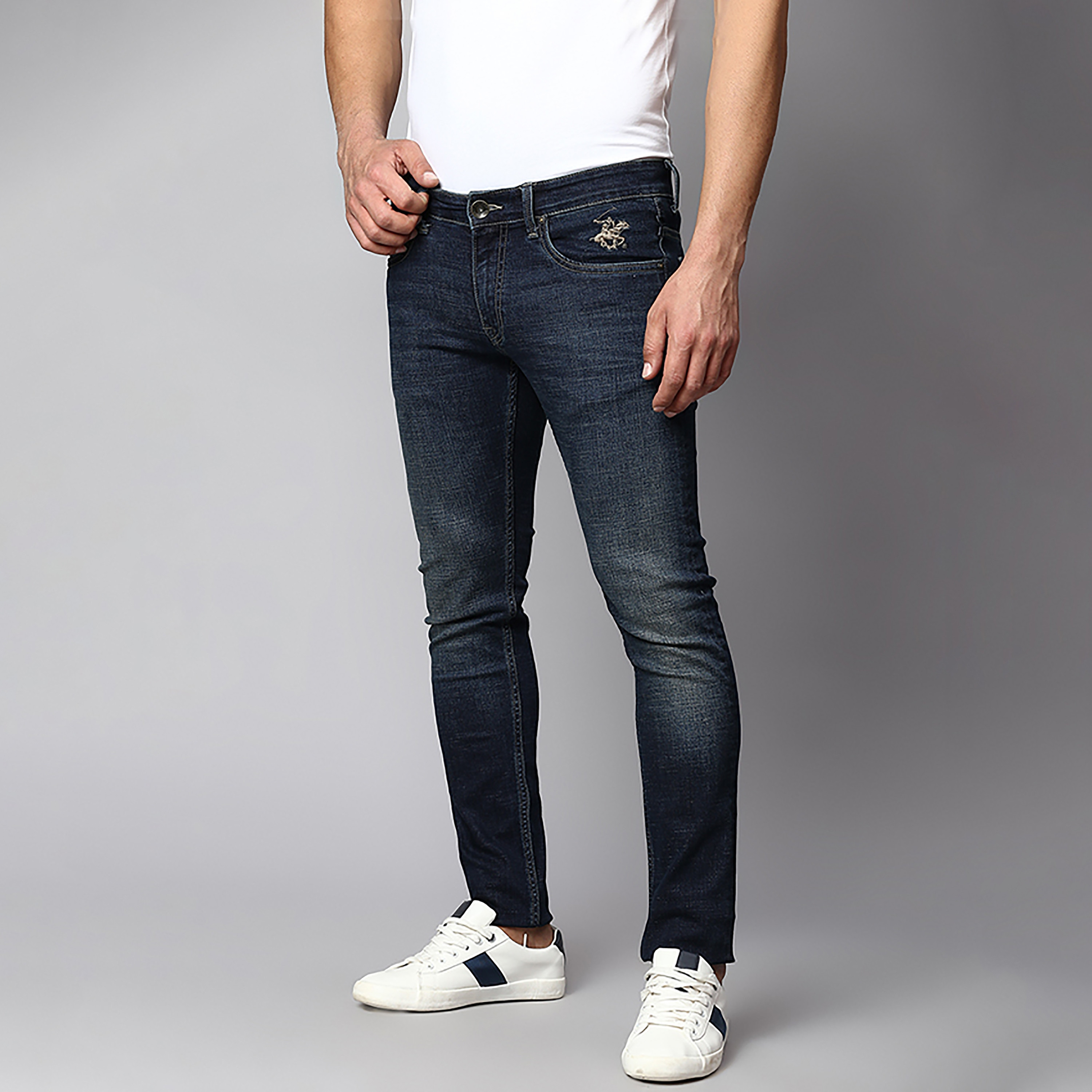بنطال جينز أزرق ذو سكيني فت مع مرتفع ومتوسط من بيفرلي هيلز بولو كلوب للرجال-men-clothing-bottoms-jeans-image-2