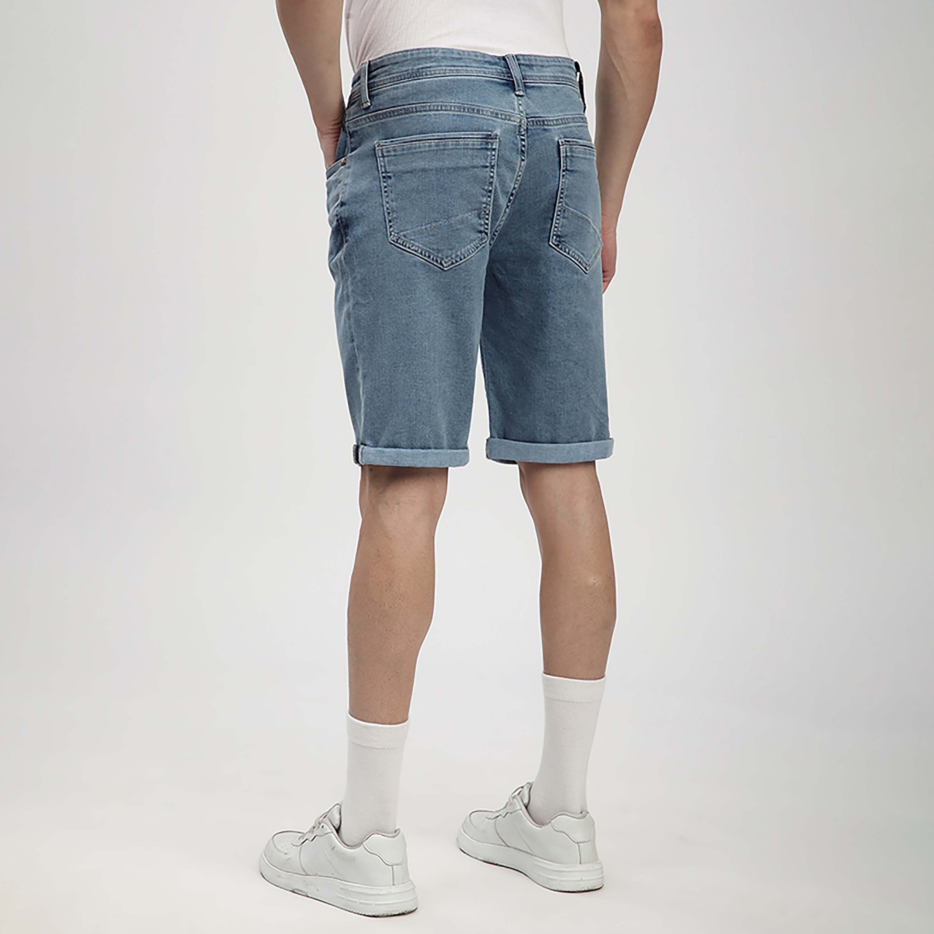Beverly Hills Polo Club Plain Mid-Rise Button with Zip Fly Men's Denim Shorts-men-clothing-bottoms-shorts-image-4