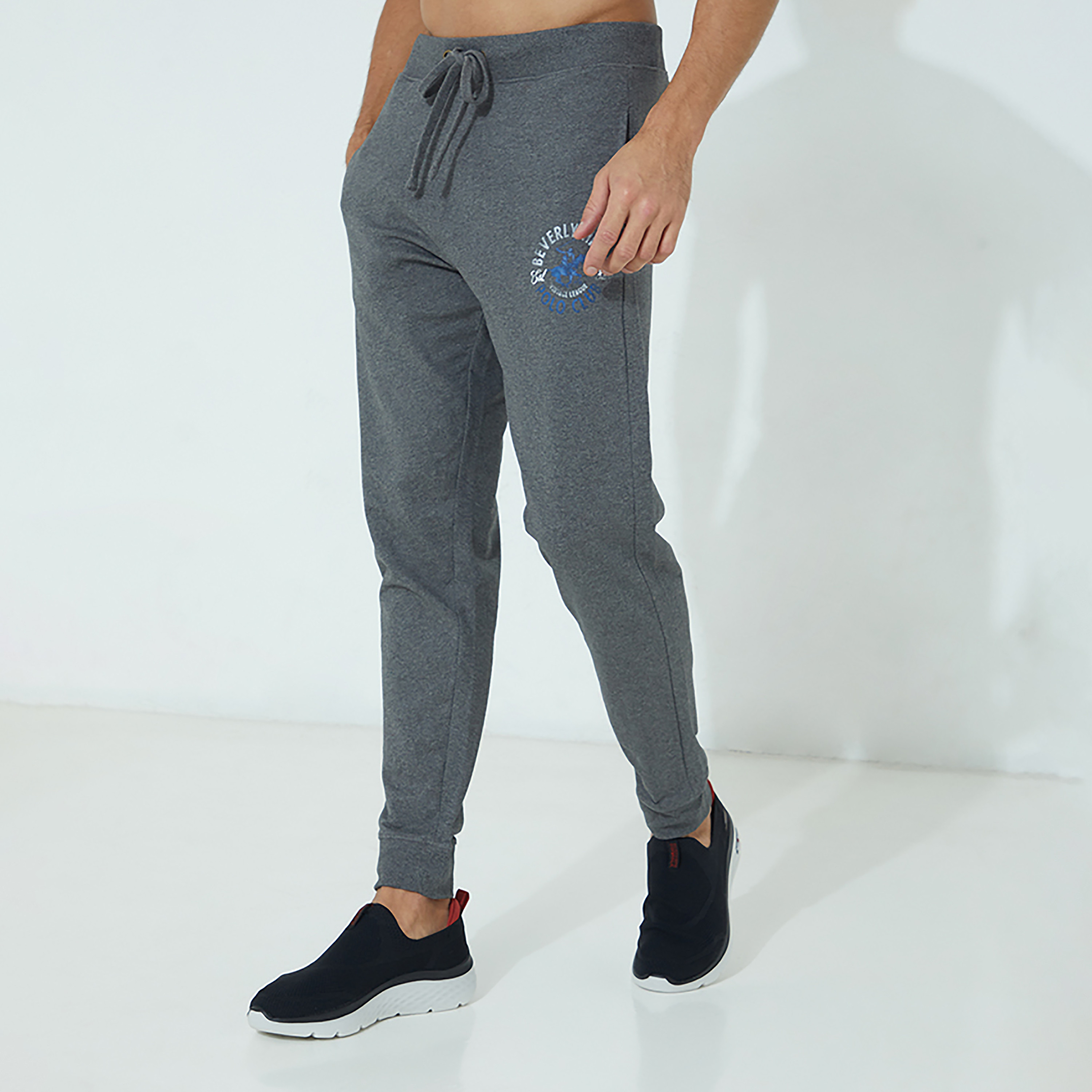 Beverly Hills Polo Club Logo Low Waist Joggers-sports-men-clothing-bottoms-image-1