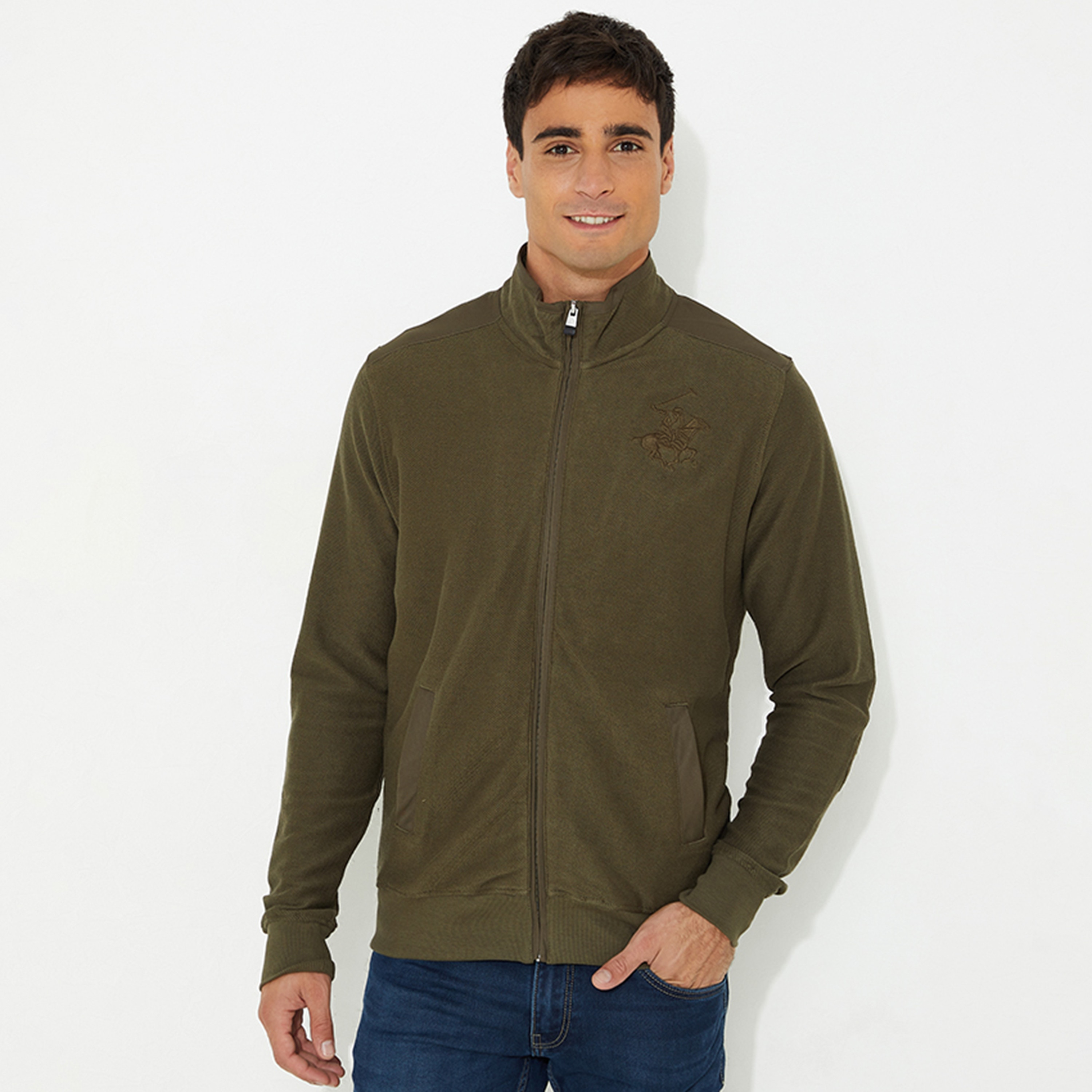 جاكيت بسحاب من بولو من بيفرلي هيلز بولو كلوب برقبة عالية مع شعار بمطرز-men-clothing-jacketsandblazers-jackets-image-1