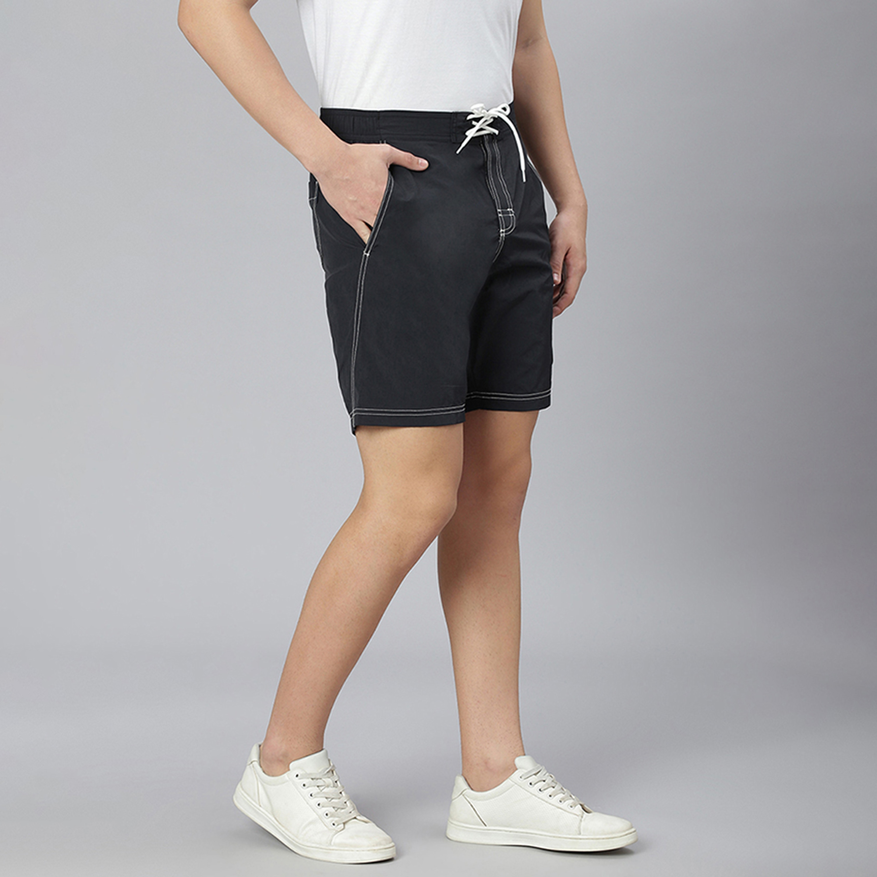 Beverly Hills Polo Club Plain Mid-Rise Drawstring Shorts-men-clothing-bottoms-shorts-image-3