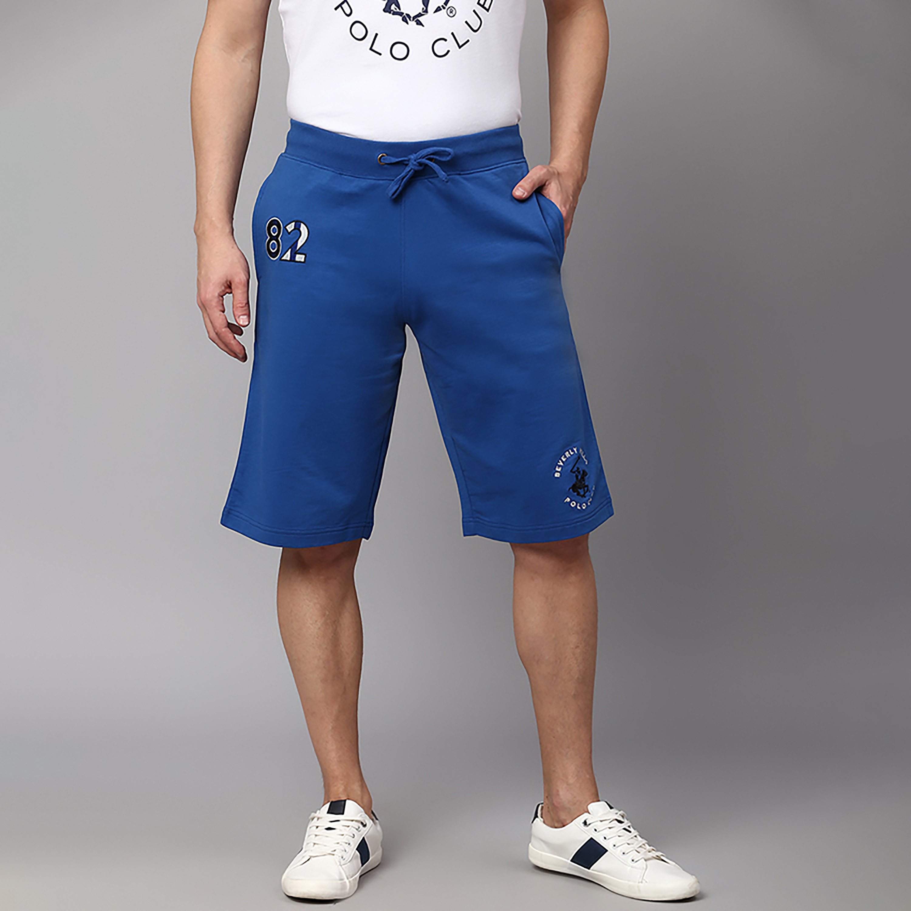 Beverly Hills Polo Club Logo Mid-Rise Drawstring Shorts-men-clothing-bottoms-shorts-image-1