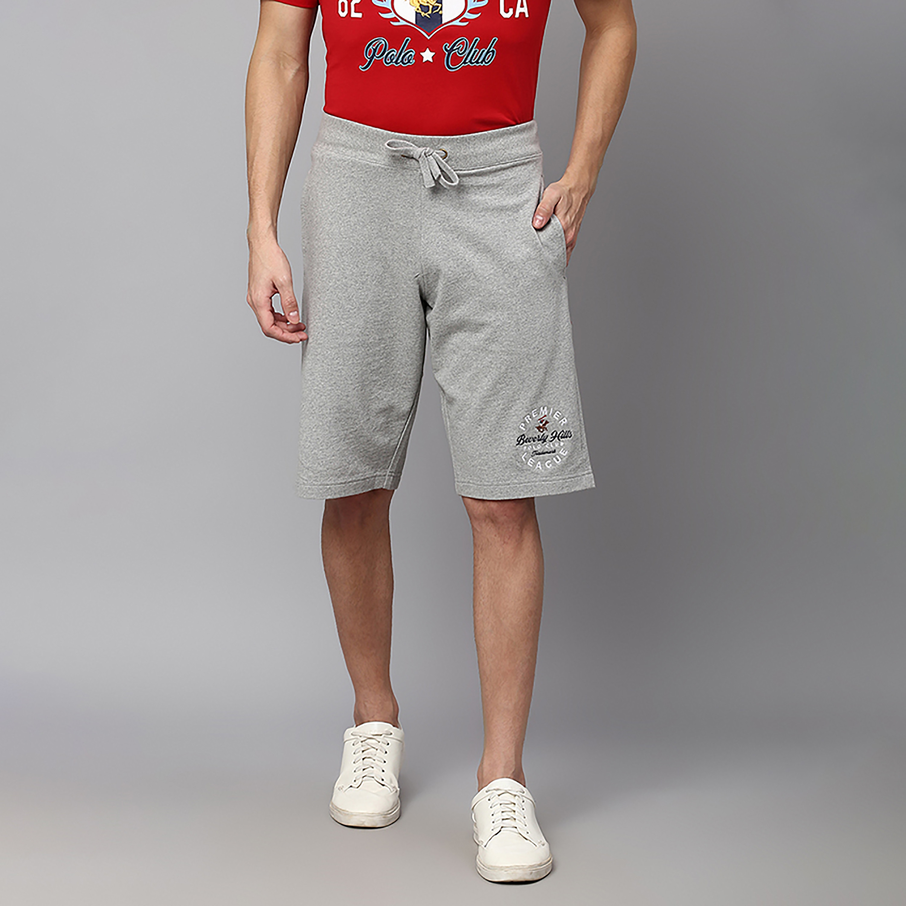 شعار نادي بيفرلي هيلز للبولو شورت متوسط الارتفاع بخيط سحب-men-clothing-bottoms-shorts-image-1