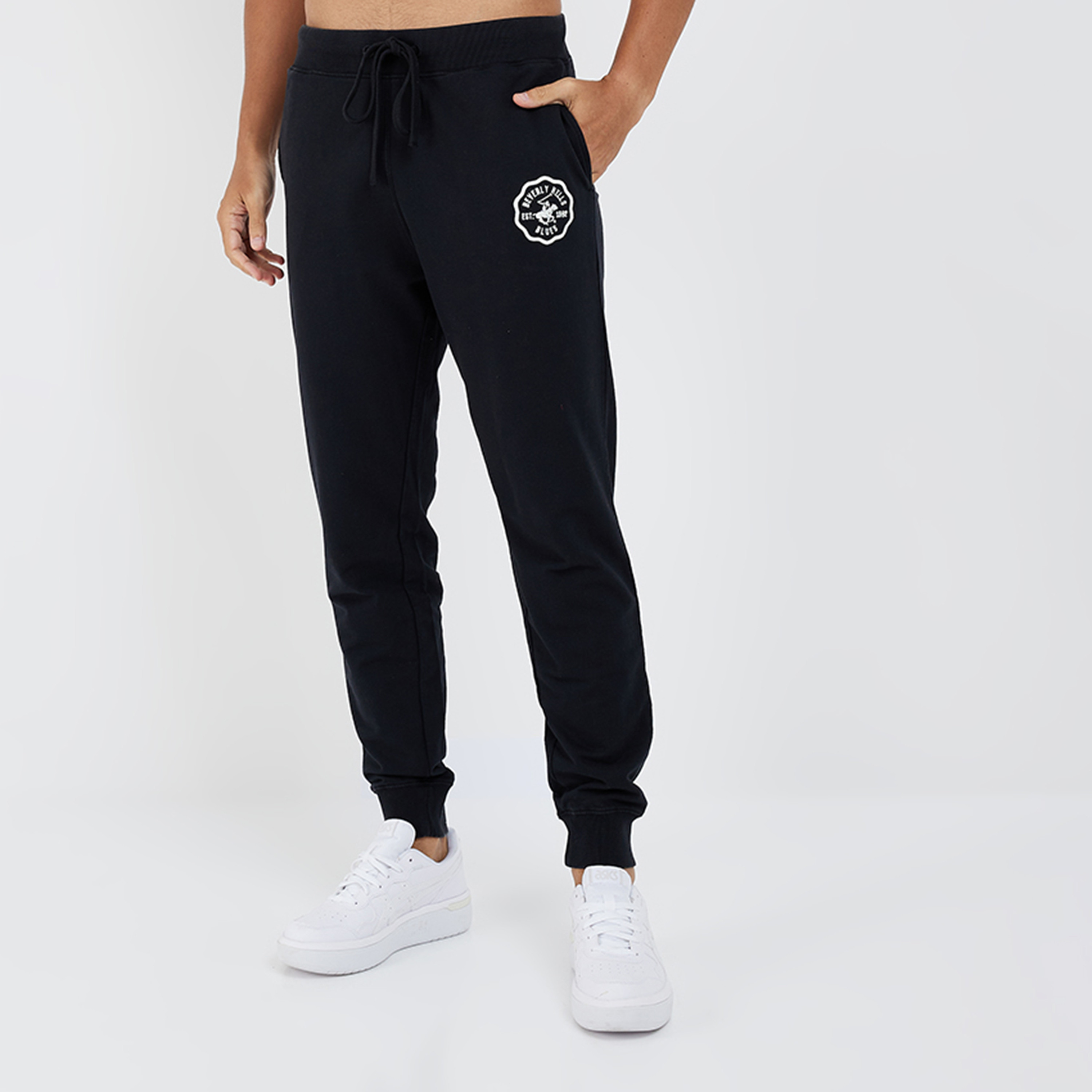 Beverly Hills Polo Club Logo Mid-Rise Drawstring Joggers-men-clothing-bottoms-joggers-image-1