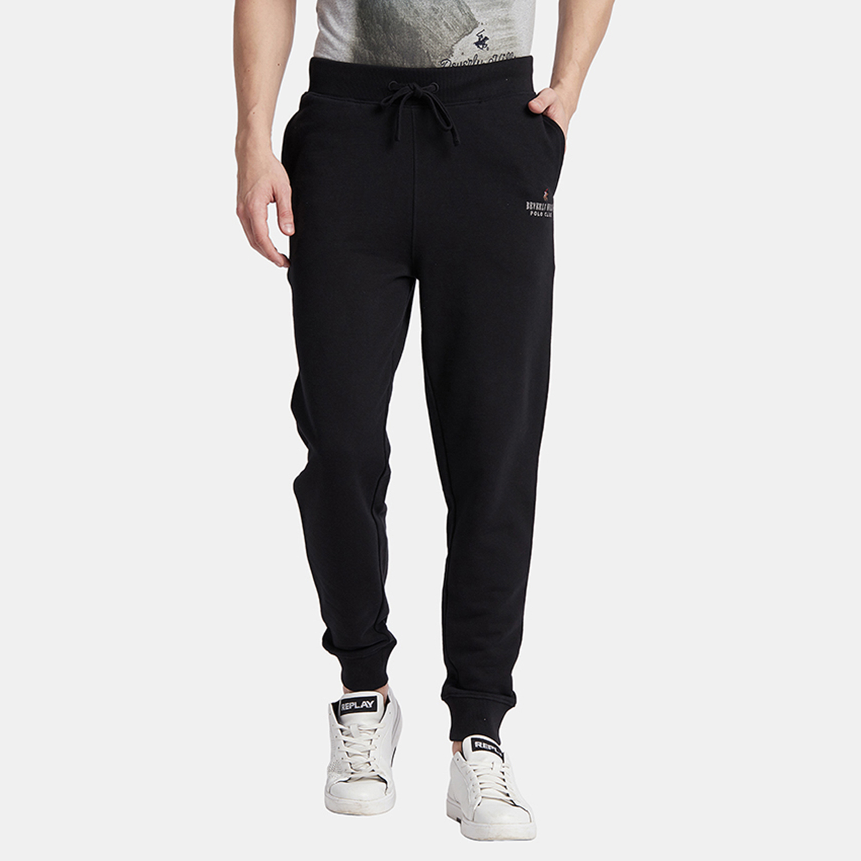 جوغرز من بيفرلي هيلز بولو كلوب برباط متوسط الارتفاع مع شعار-men-clothing-bottoms-joggers-image-1