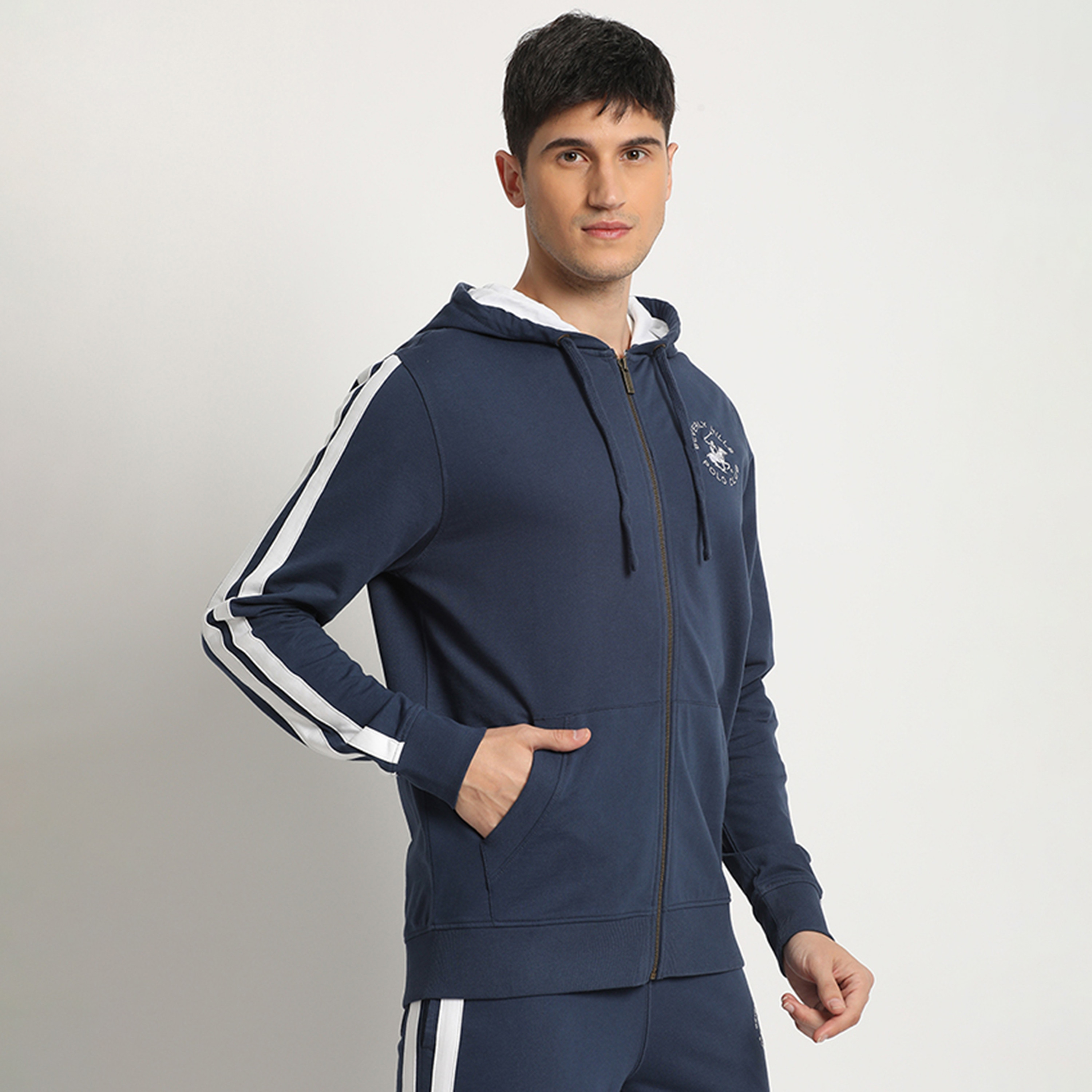 Beverly Hills Polo Club Logo Zip-Through Hoodie with Split Kangaroo Pocket-men-winterwear-hoodiesandsweatshirts-image-3