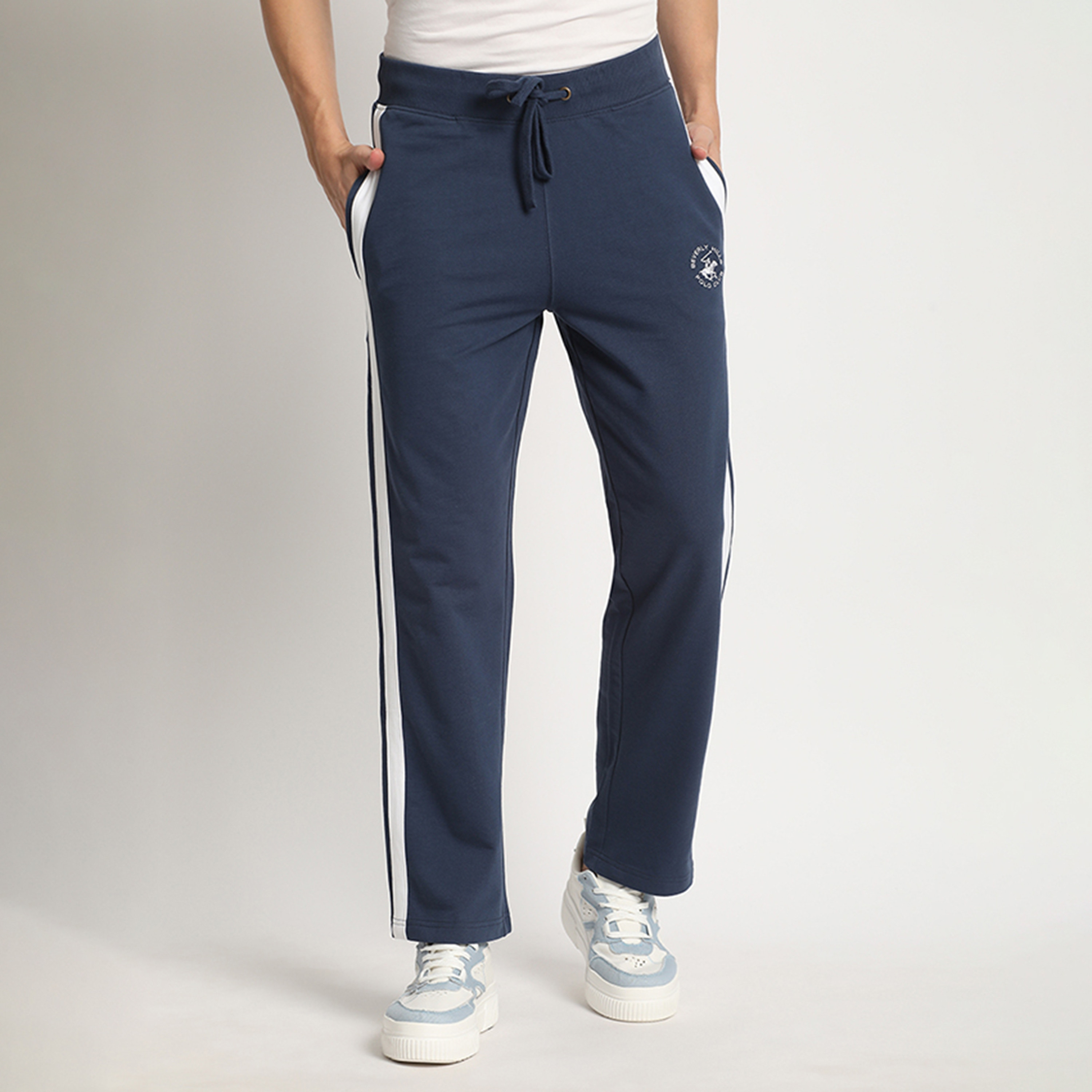 Beverly Hills Polo Club Plain Mid Waist Drawstring Pants with Side Stripes-men-clothing-bottoms-joggers-image-1
