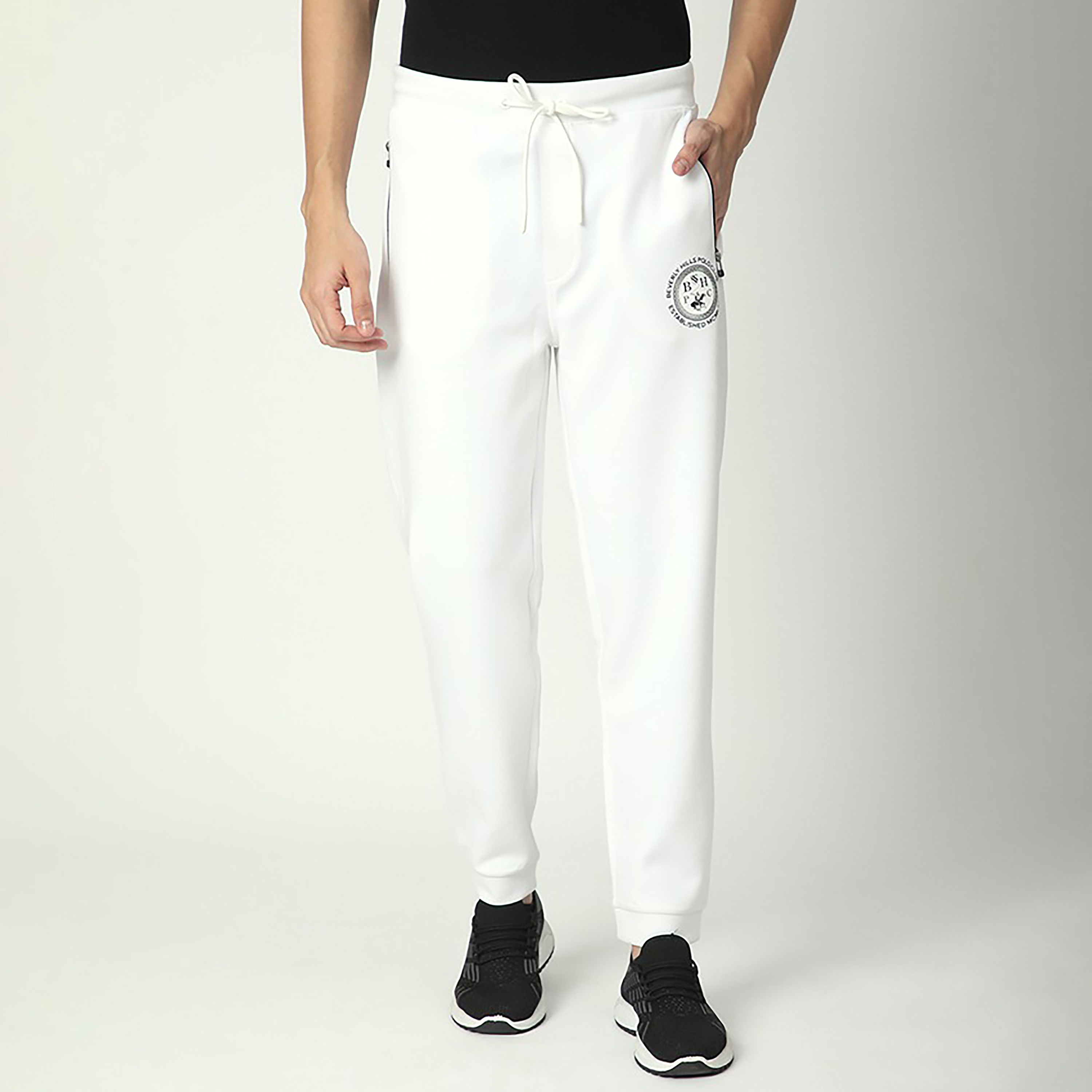 بنطلون رياضي رجالي سادة متوسط الارتفاع برباط شد من بيفرلي هيلز بولو كلوب-men-clothing-bottoms-joggers-image-1
