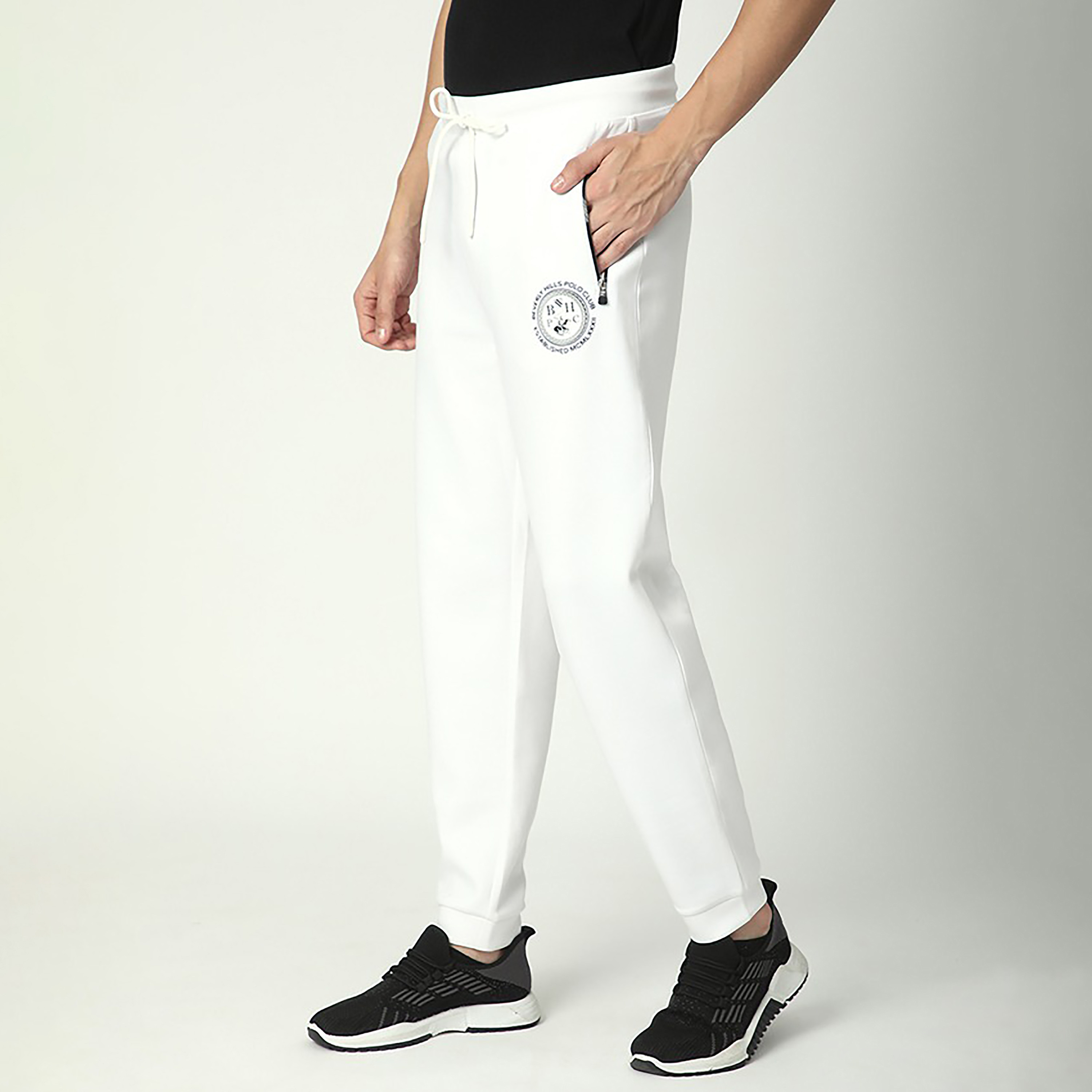 بنطلون رياضي رجالي سادة متوسط الارتفاع برباط شد من بيفرلي هيلز بولو كلوب-men-clothing-bottoms-joggers-image-3