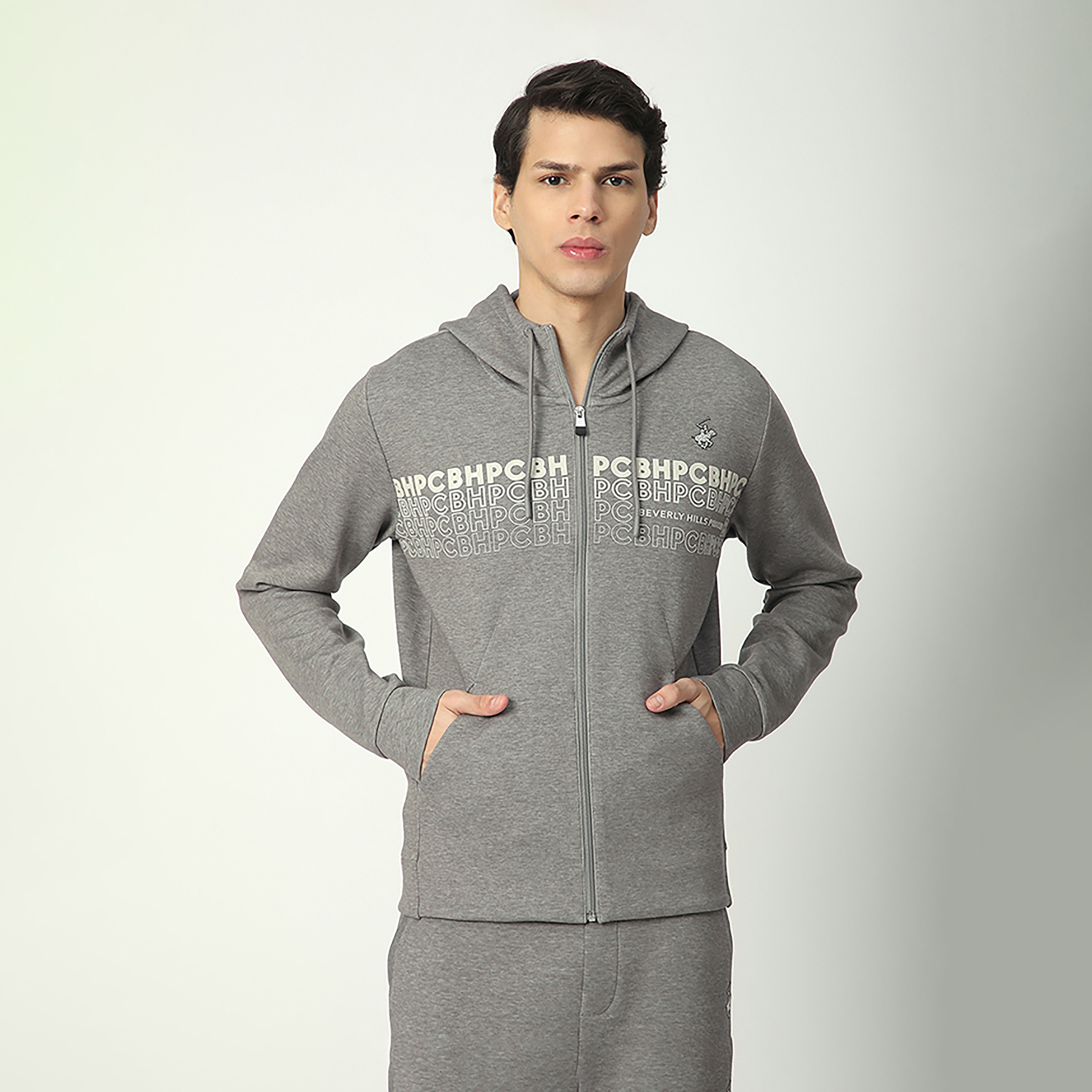 Beverly Hills Polo Club Typographic Hooded Neck Long Sleeves Men's Zip Through Sweatshirt-men-winterwear-hoodiesandsweatshirts-image-1