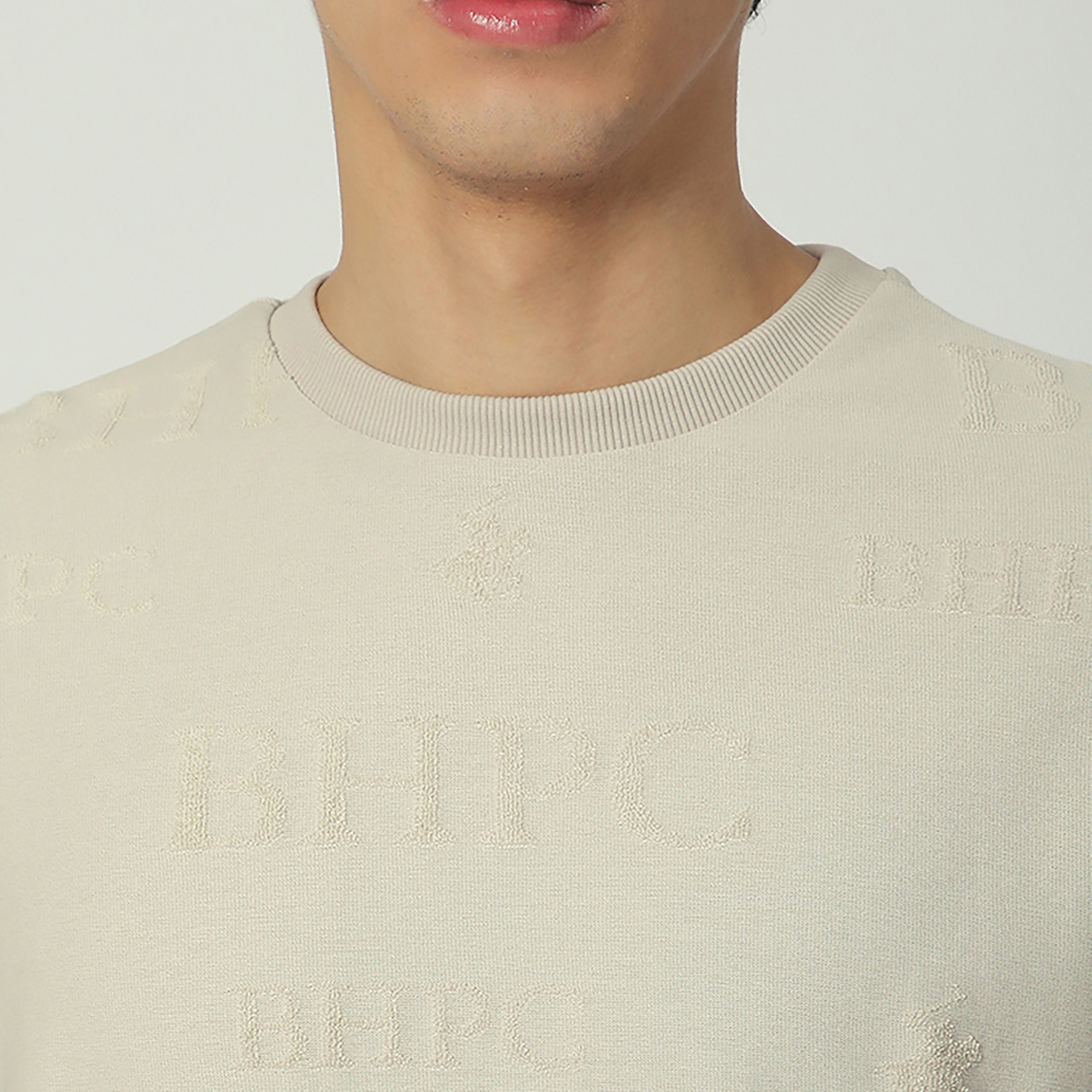 Beverly Hills Polo Club Jacquard Logo Round Neck Long Sleeves Men's Sweatshirt-men-winterwear-hoodiesandsweatshirts-image-3