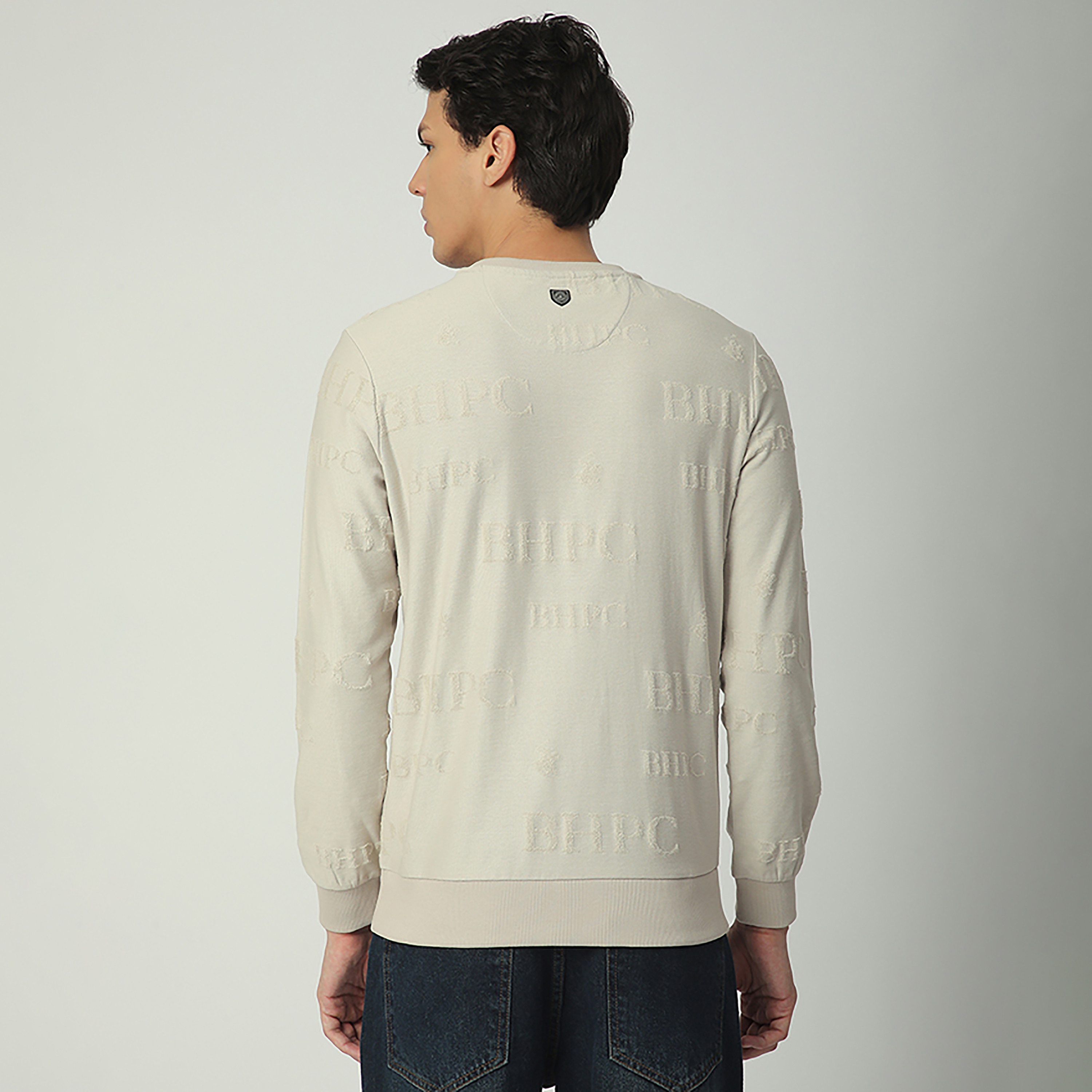 Beverly Hills Polo Club Jacquard Logo Round Neck Long Sleeves Men's Sweatshirt-men-winterwear-hoodiesandsweatshirts-image-5